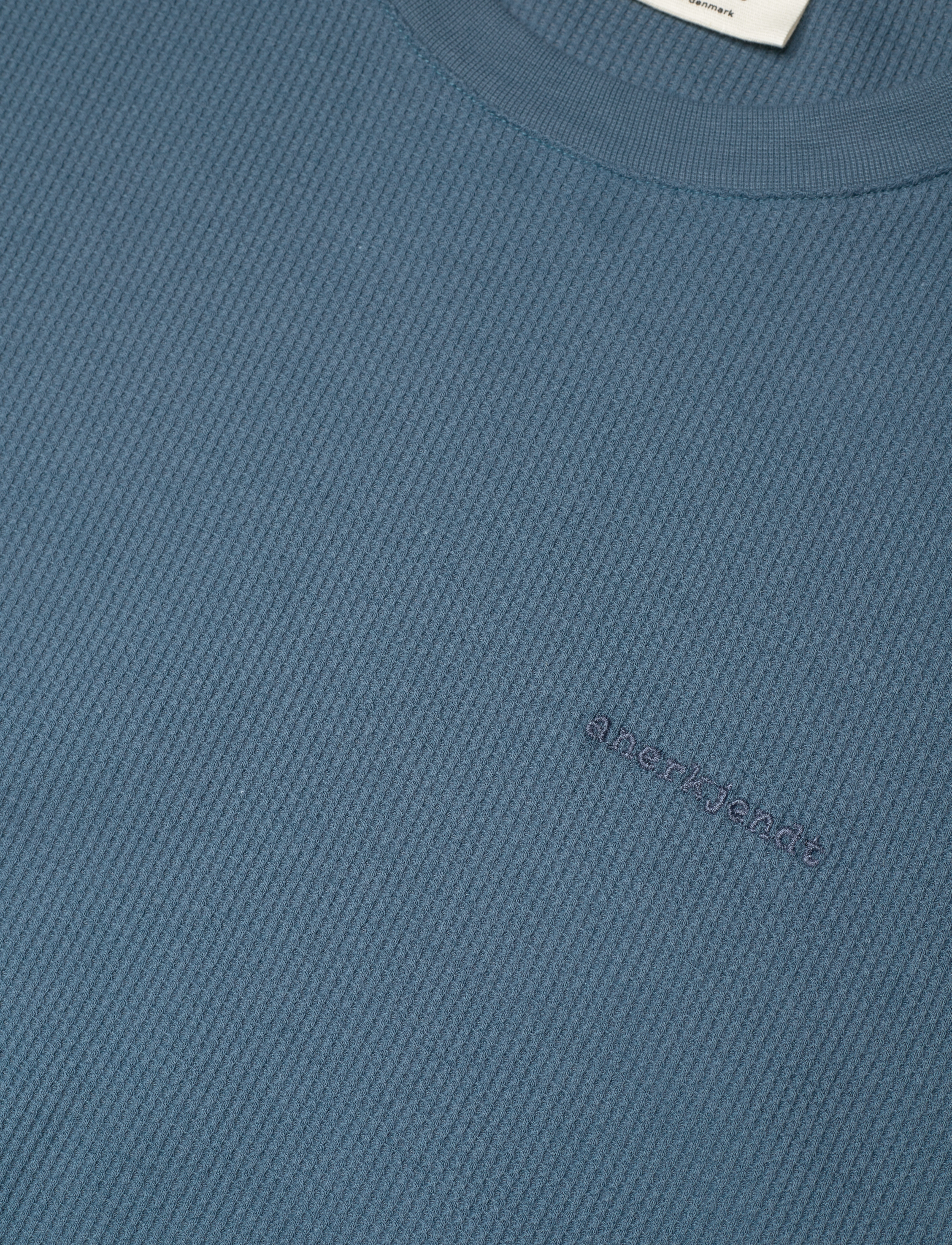 Anerkjendt - AKKIKKI S/S WAFFLE TEE - indian teal - 2
