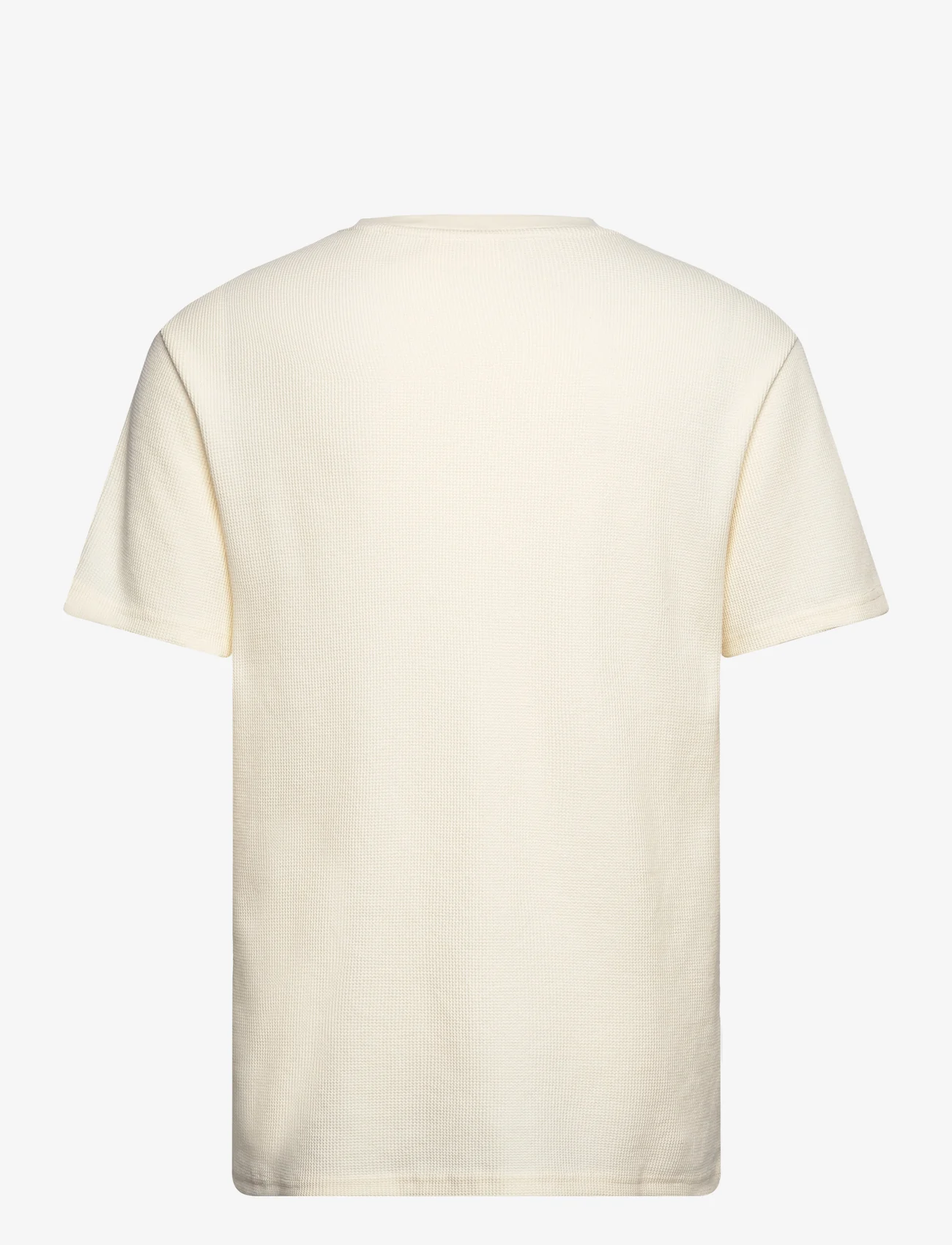 Anerkjendt - AKKIKKI S/S WAFFLE TEE - short-sleeved t-shirts - tofu - 1