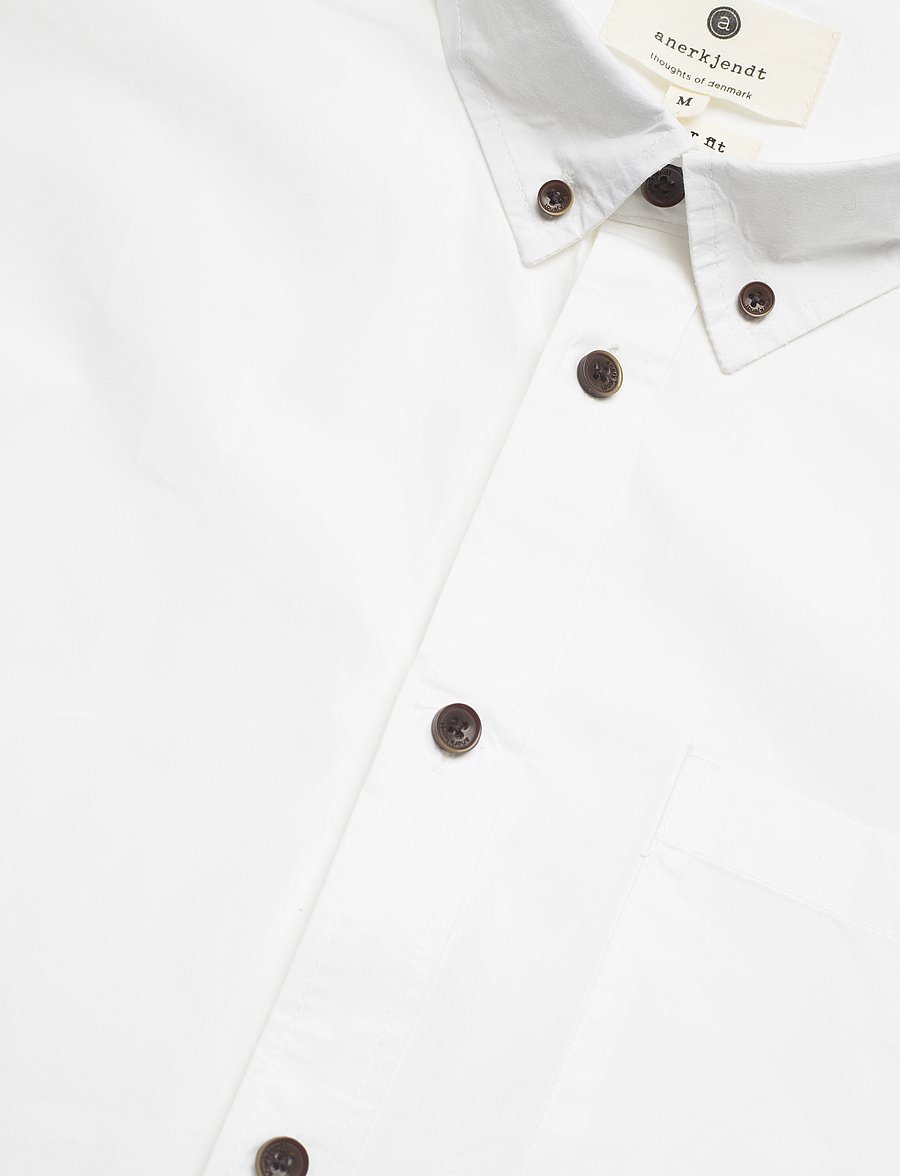 Anerkjendt - AKKONRAD L/S POPLIN SHIRT NOOS - koszule casual - bright white - 3