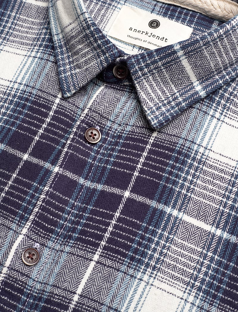 Anerkjendt - AKLEIF FLANNEL CHECK SHIRT - flanell-hemden - sky captain - 4