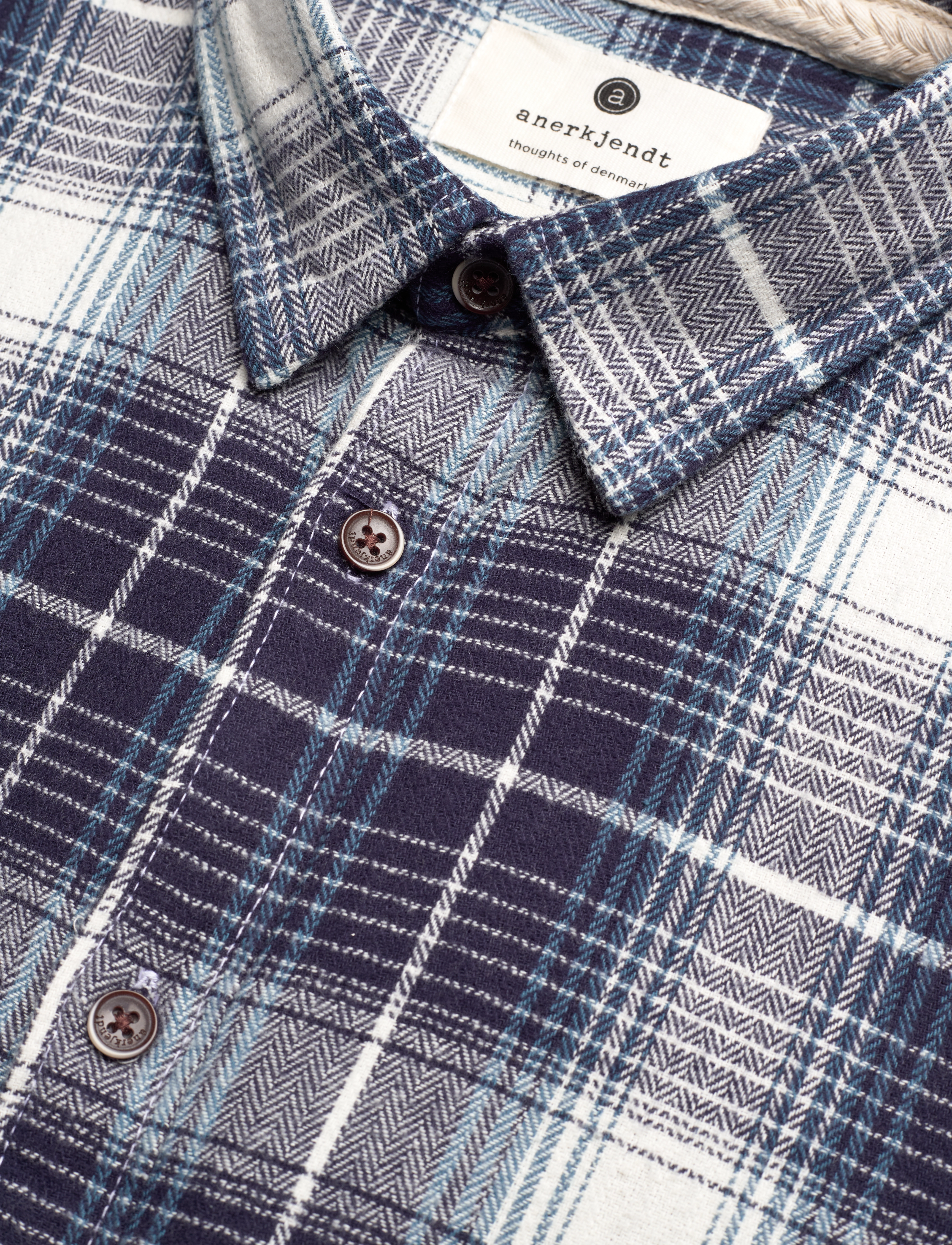 Anerkjendt - AKLEIF FLANNEL CHECK SHIRT - sky captain - 4