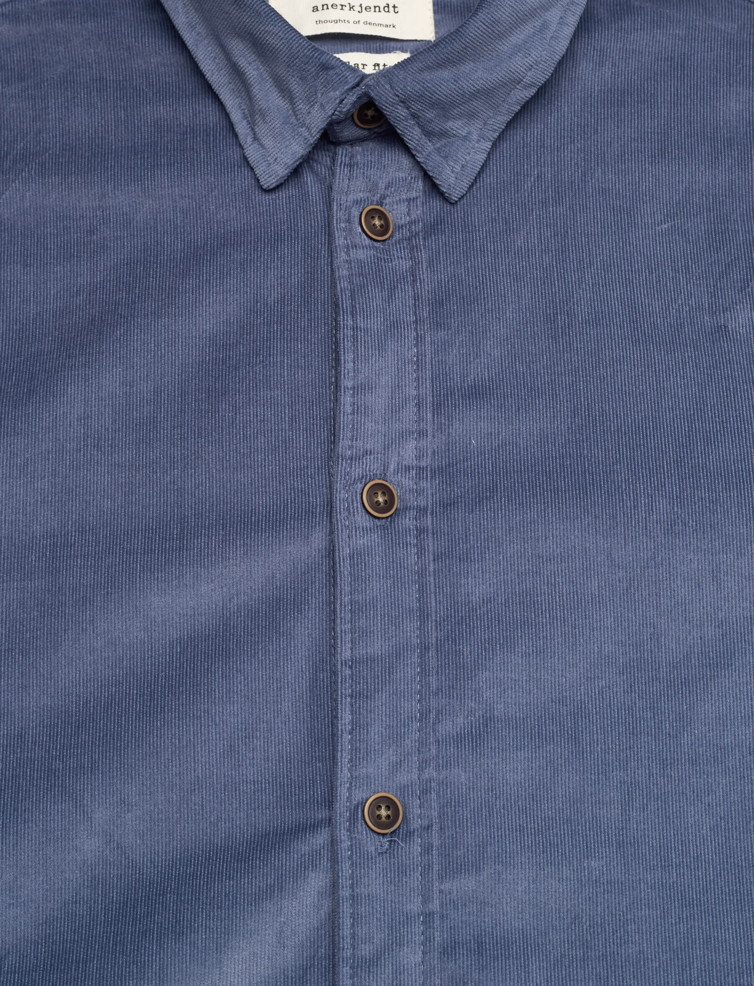 Anerkjendt - AKLEIF SOLID CORD SHIRT - cordhemden - copen blue - 2