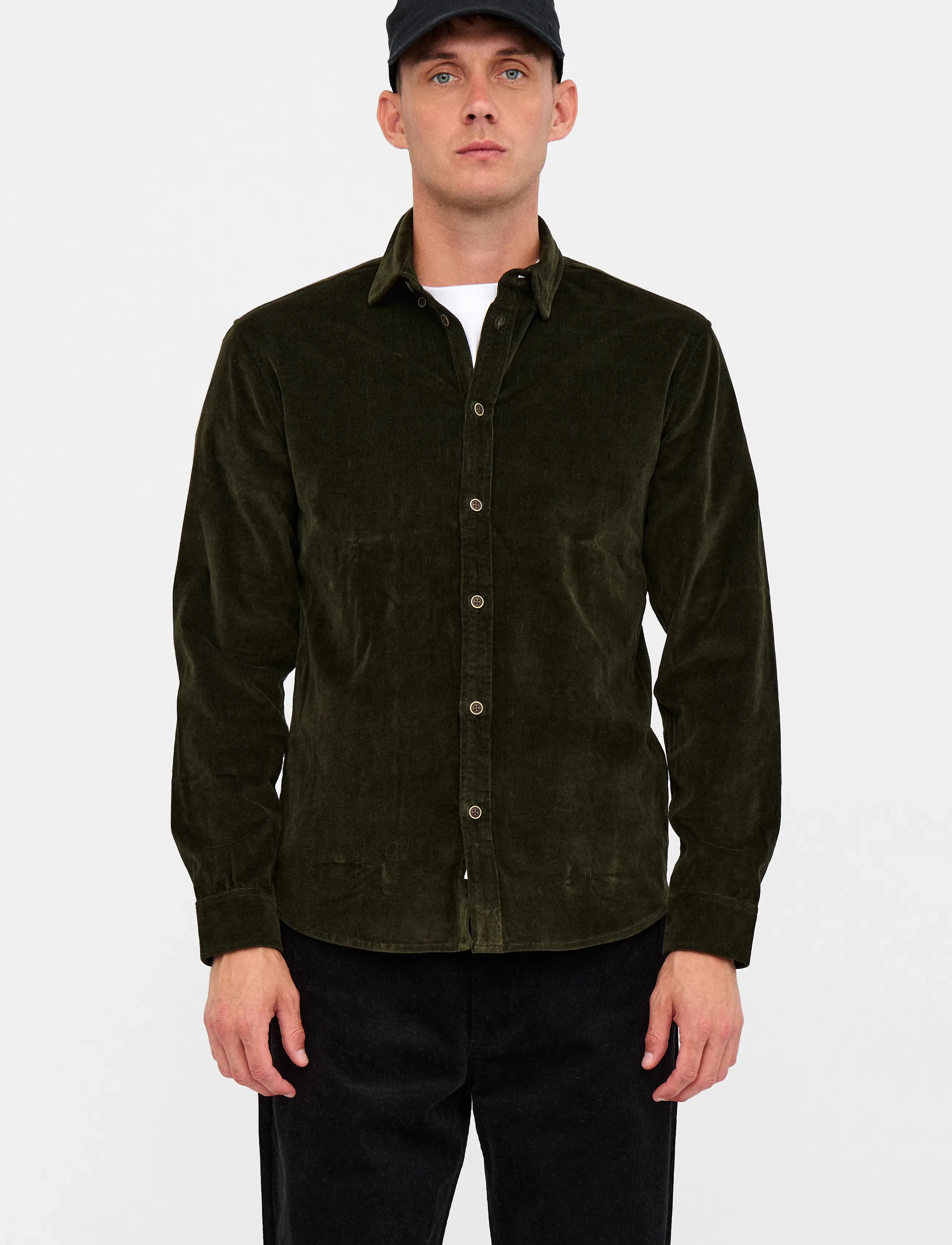 Anerkjendt - AKLEIF SOLID CORD SHIRT - manchesterskjortor - forest night - 2