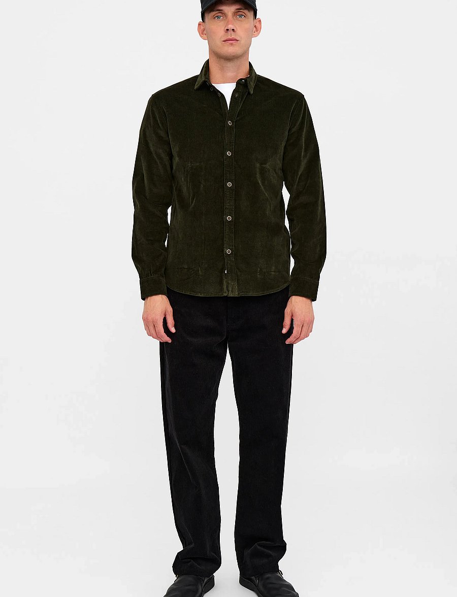 Anerkjendt - AKLEIF SOLID CORD SHIRT - manchesterskjortor - forest night - 3