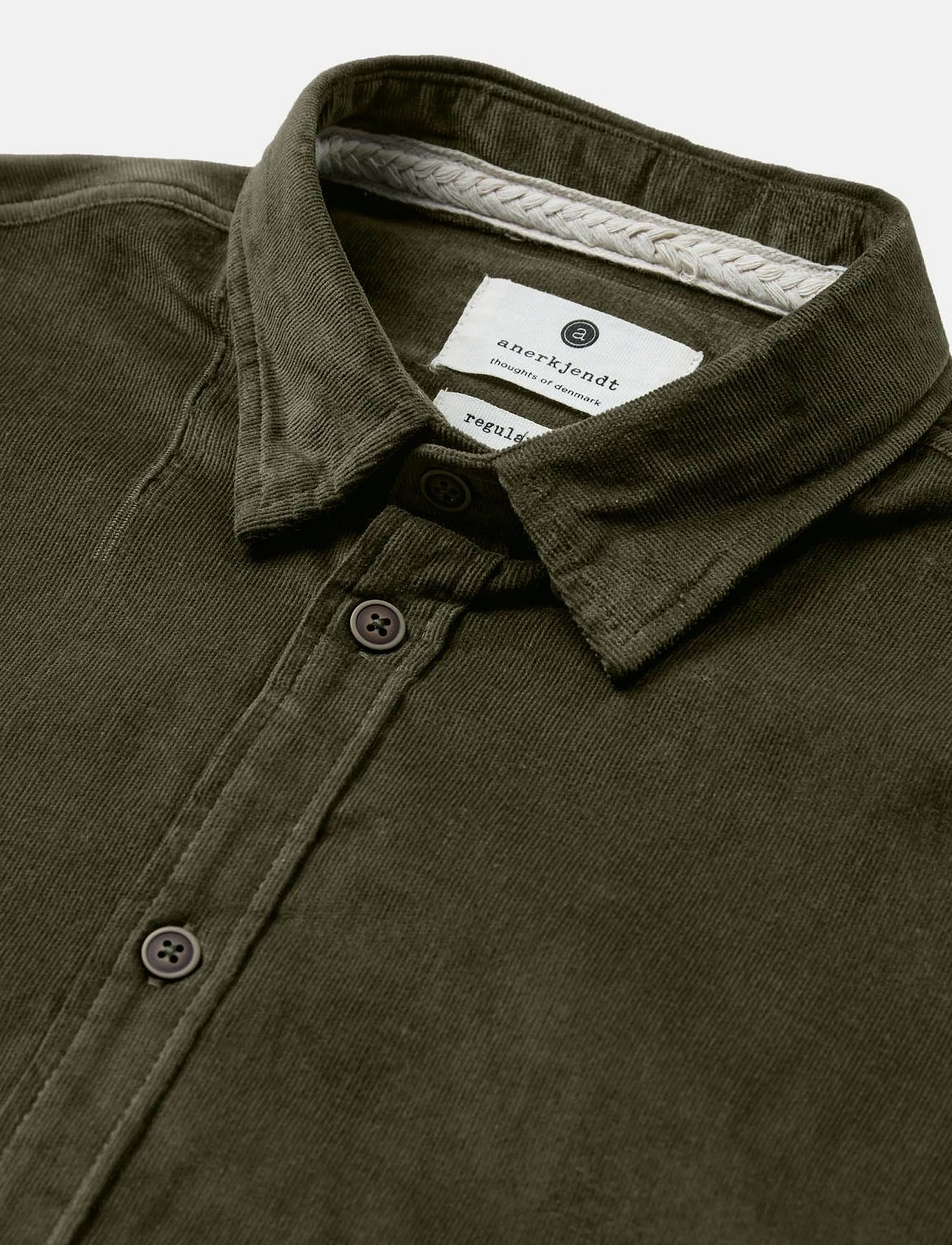 Anerkjendt - AKLEIF SOLID CORD SHIRT - manchesterskjortor - forest night - 2
