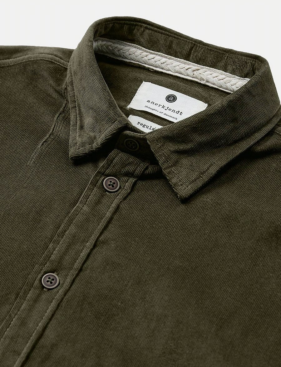 Anerkjendt - AKLEIF SOLID CORD SHIRT - corduroy shirts - forest night - 2