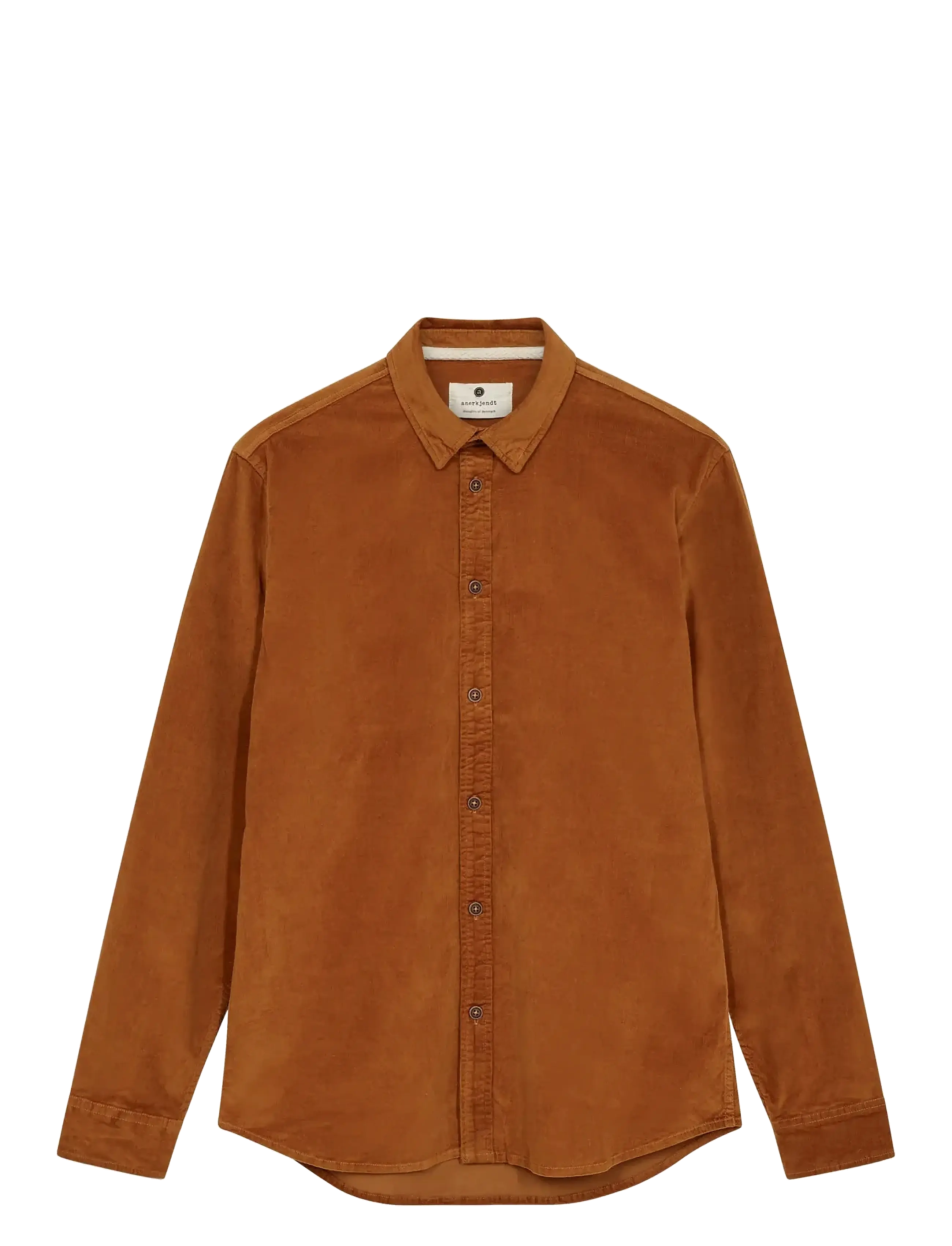 AKLEIF SOLID CORD SHIRT - GOLDEN BROWN