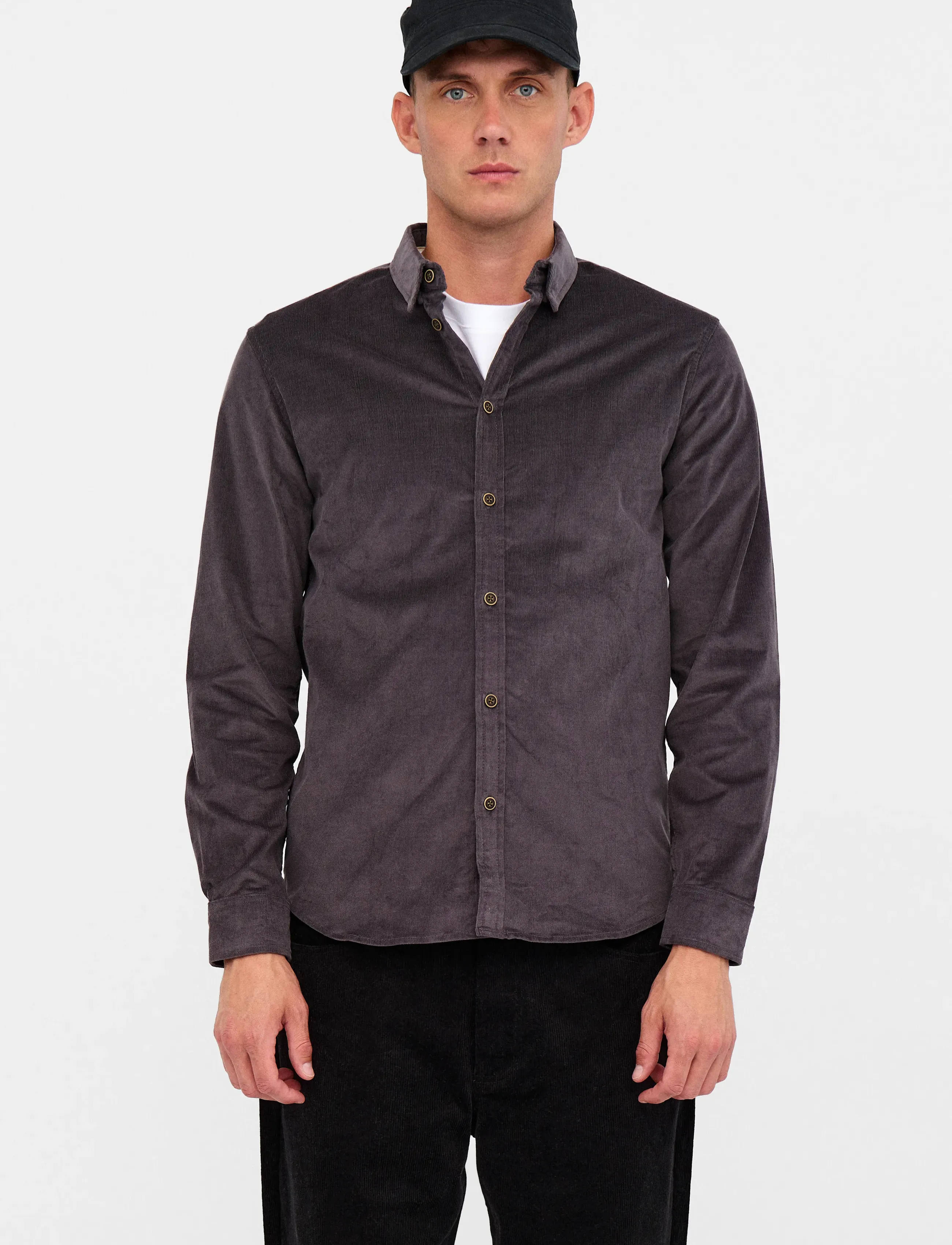 Anerkjendt - AKLEIF SOLID CORD SHIRT - cordhemden - magnet - 2