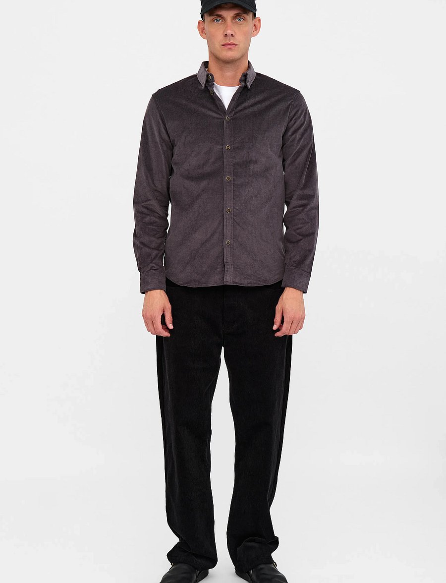 Anerkjendt - AKLEIF SOLID CORD SHIRT - cordhemden - magnet - 3