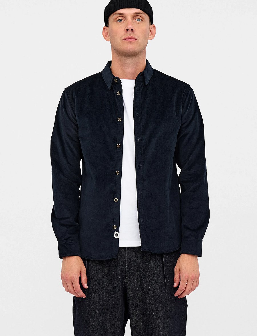 Anerkjendt - AKLEIF SOLID CORD SHIRT - cordhemden - sky captain - 0