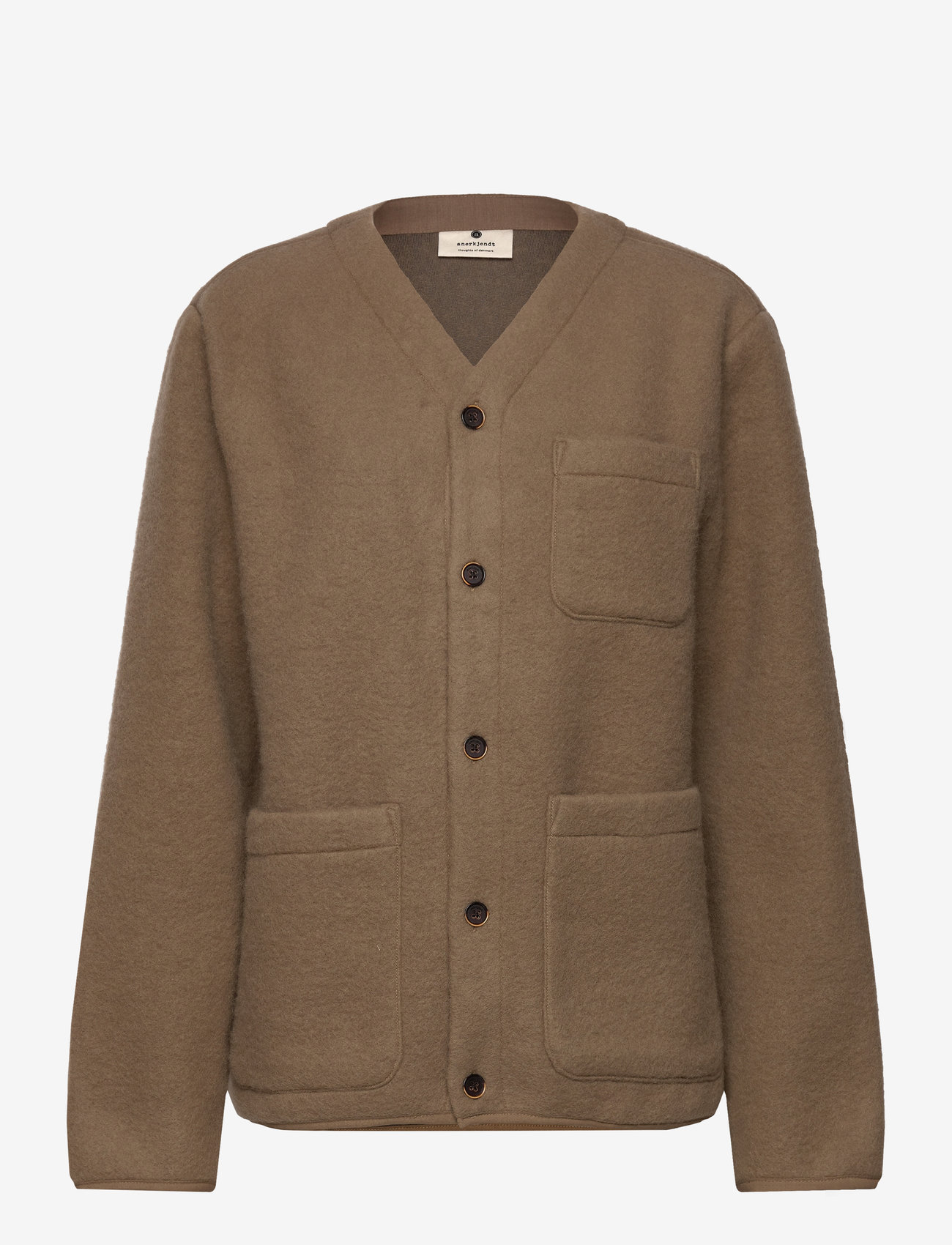 Anerkjendt - AKSIGURD BOILED WOOL OVERSHIRT - incense - 0