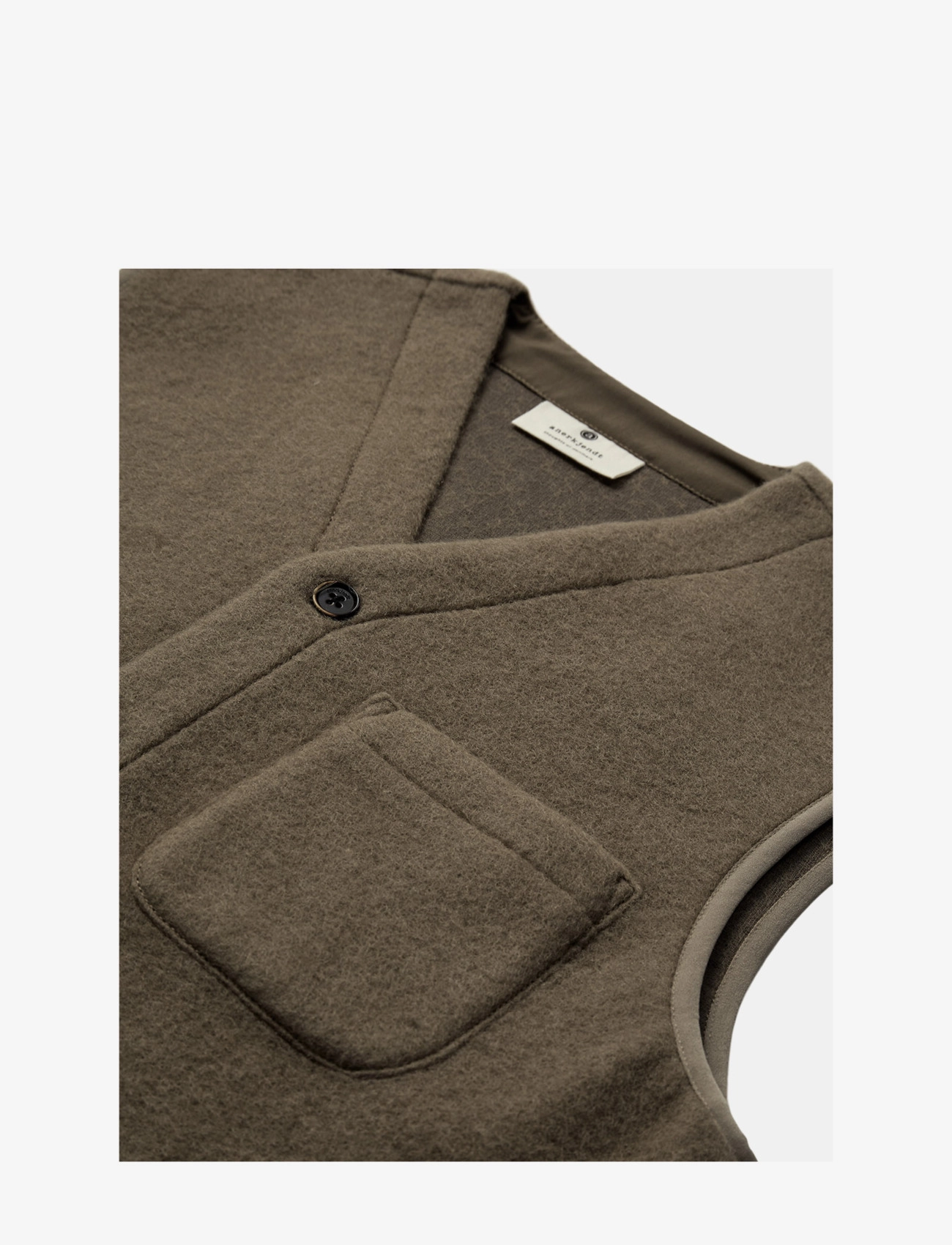 Anerkjendt - AKRASMUS BOILED WOOL GILET - incense - 2