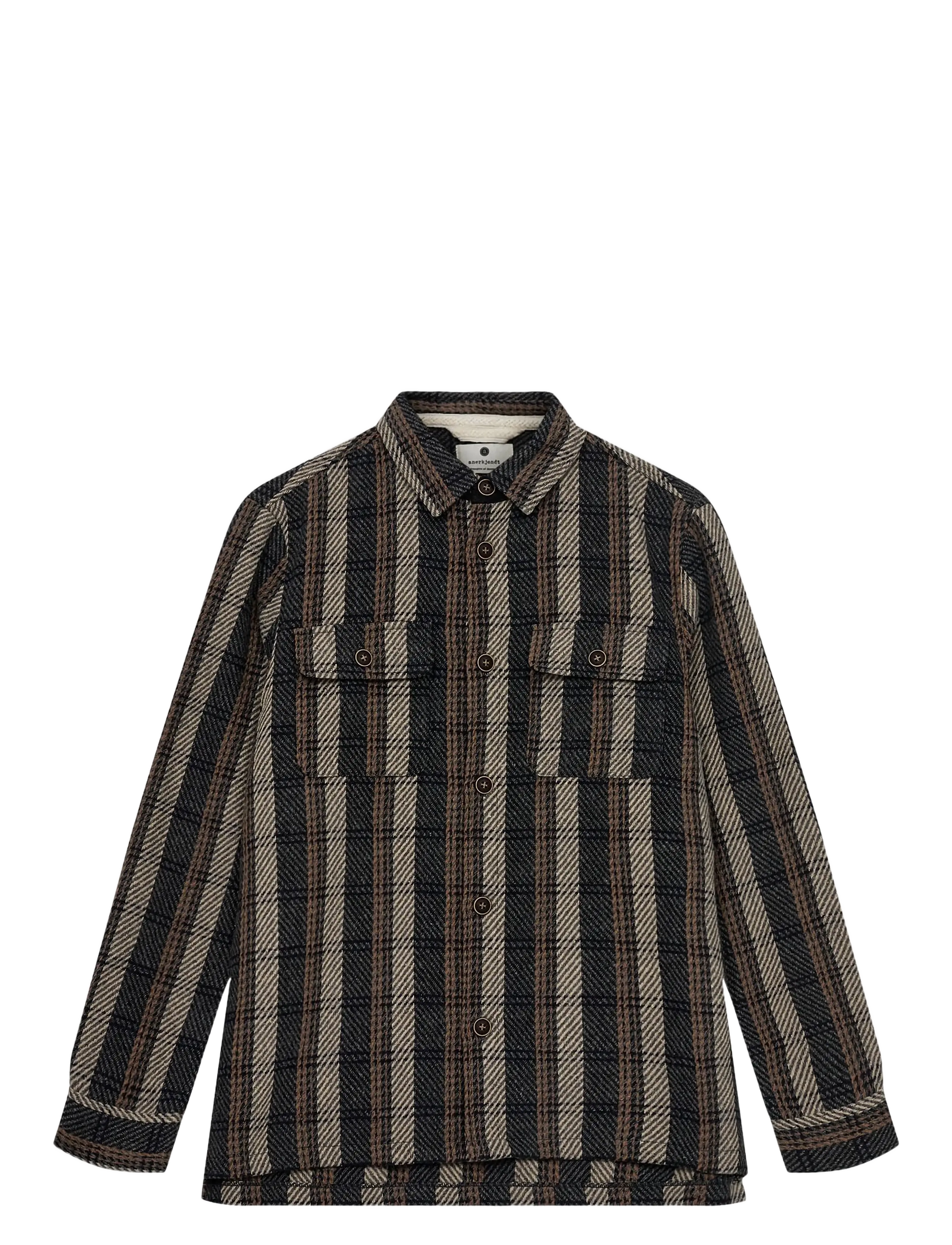 Anerkjendt AKOSCAR CHECK OVERSHIRT - Overshirts - DARK GREY MEL / multi