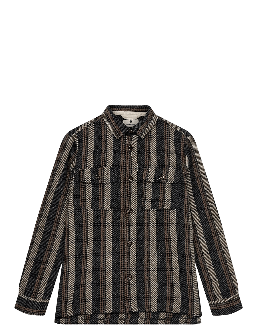 Anerkjendt - AKOSCAR CHECK OVERSHIRT - pealissärgid - dark grey mel - 1