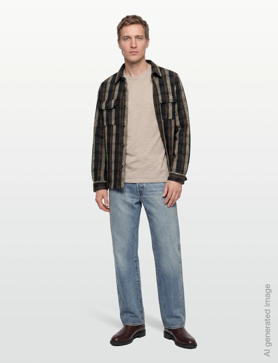 Anerkjendt - AKOSCAR CHECK OVERSHIRT - pealissärgid - dark grey mel - 0