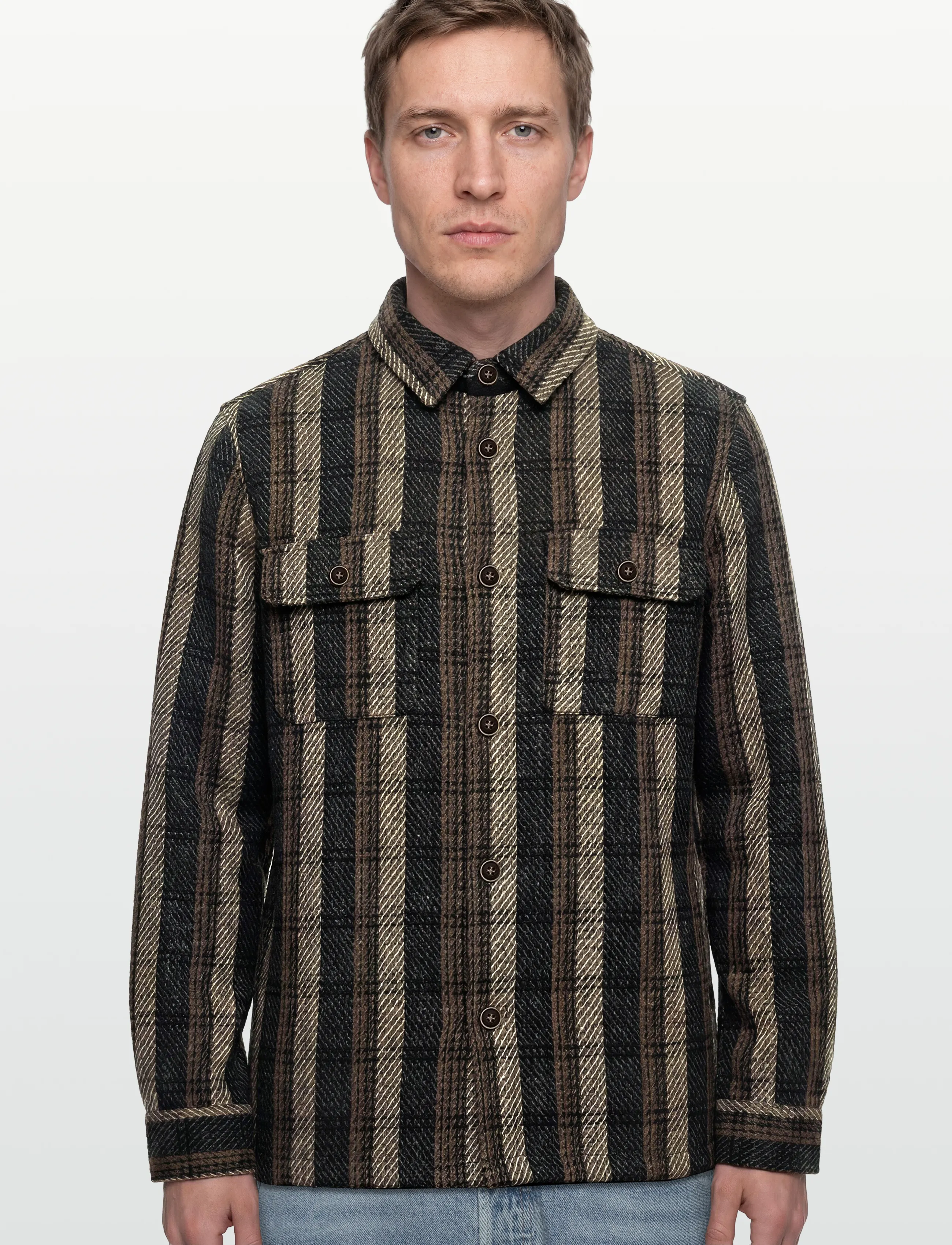 Anerkjendt - AKOSCAR CHECK OVERSHIRT - kollektionen - dark grey mel - 3