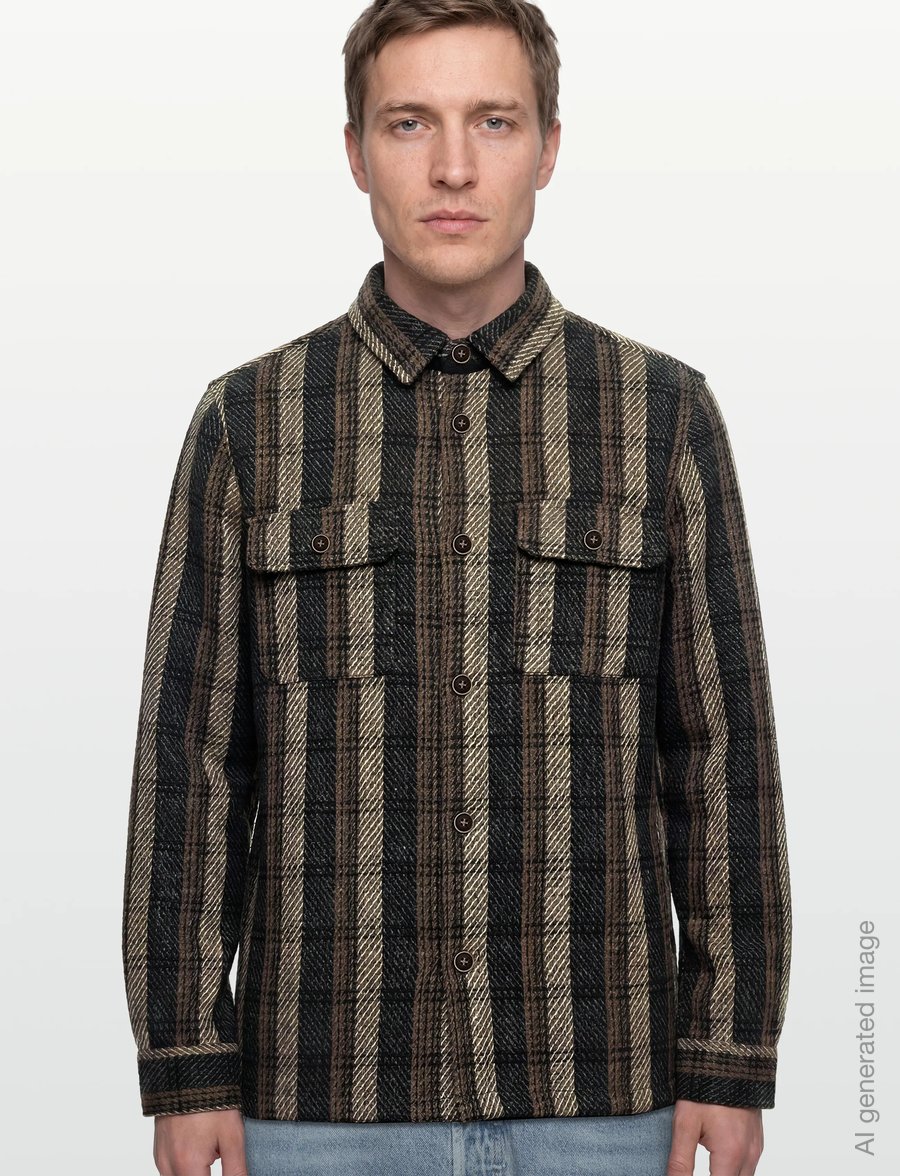 Anerkjendt - AKOSCAR CHECK OVERSHIRT - pealissärgid - dark grey mel - 3