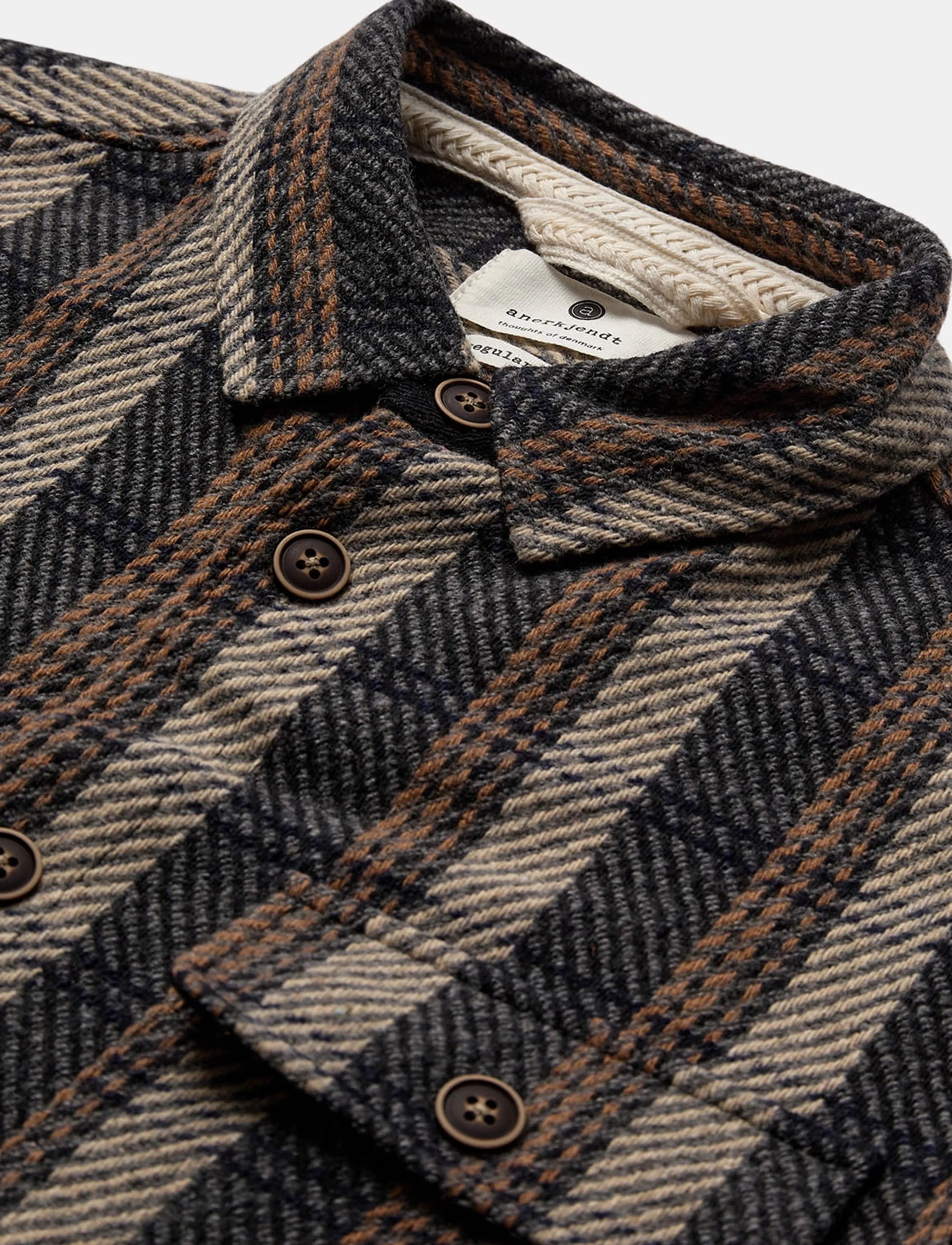Anerkjendt - AKOSCAR CHECK OVERSHIRT - kollektionen - dark grey mel - 5