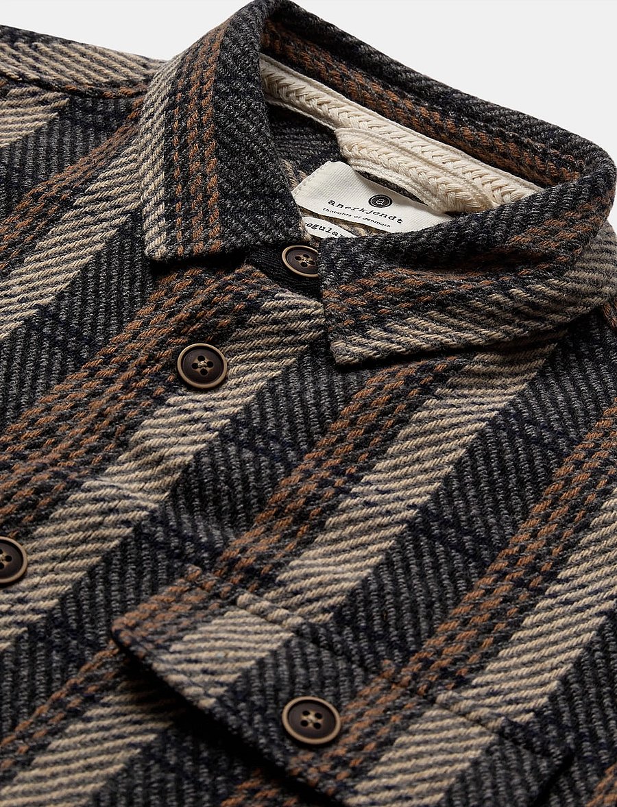 Anerkjendt - AKOSCAR CHECK OVERSHIRT - pealissärgid - dark grey mel - 5