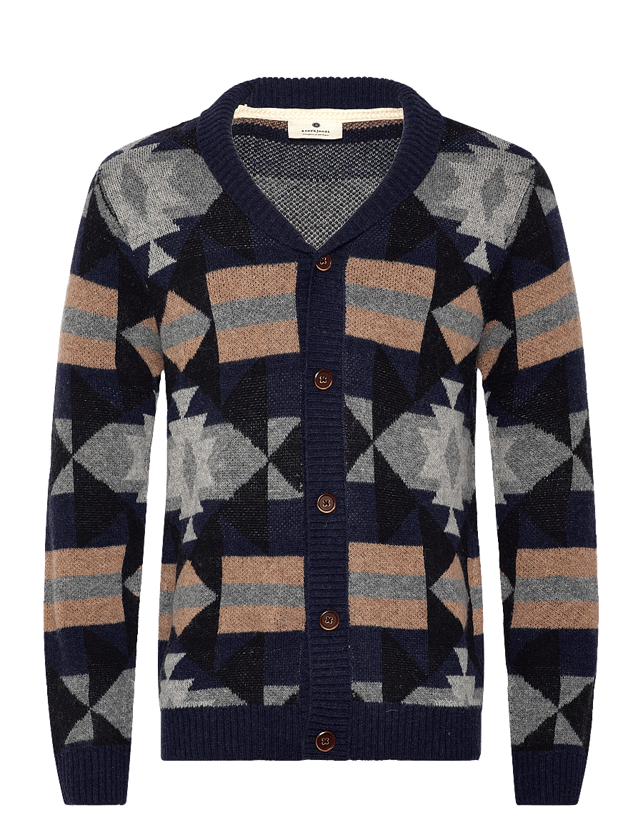 Anerkjendt - AKSKJOLD JACQUARD CARDIGAN - sky captain - 0
