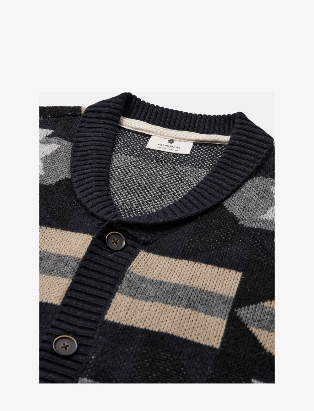 Anerkjendt - AKSKJOLD JACQUARD CARDIGAN - cardigans - sky captain - 2