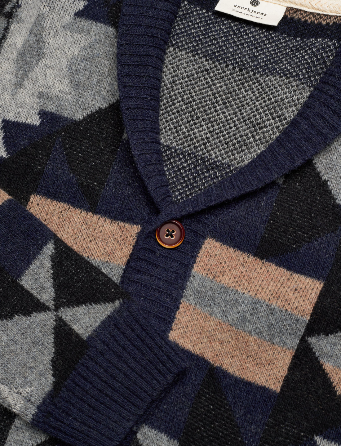 Anerkjendt - AKSKJOLD JACQUARD CARDIGAN - cardigans - sky captain - 3