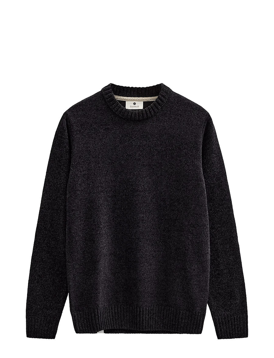 Anerkjendt - AKSUNE CHENILLE KNIT - Ümara kaelusega - caviar - 1