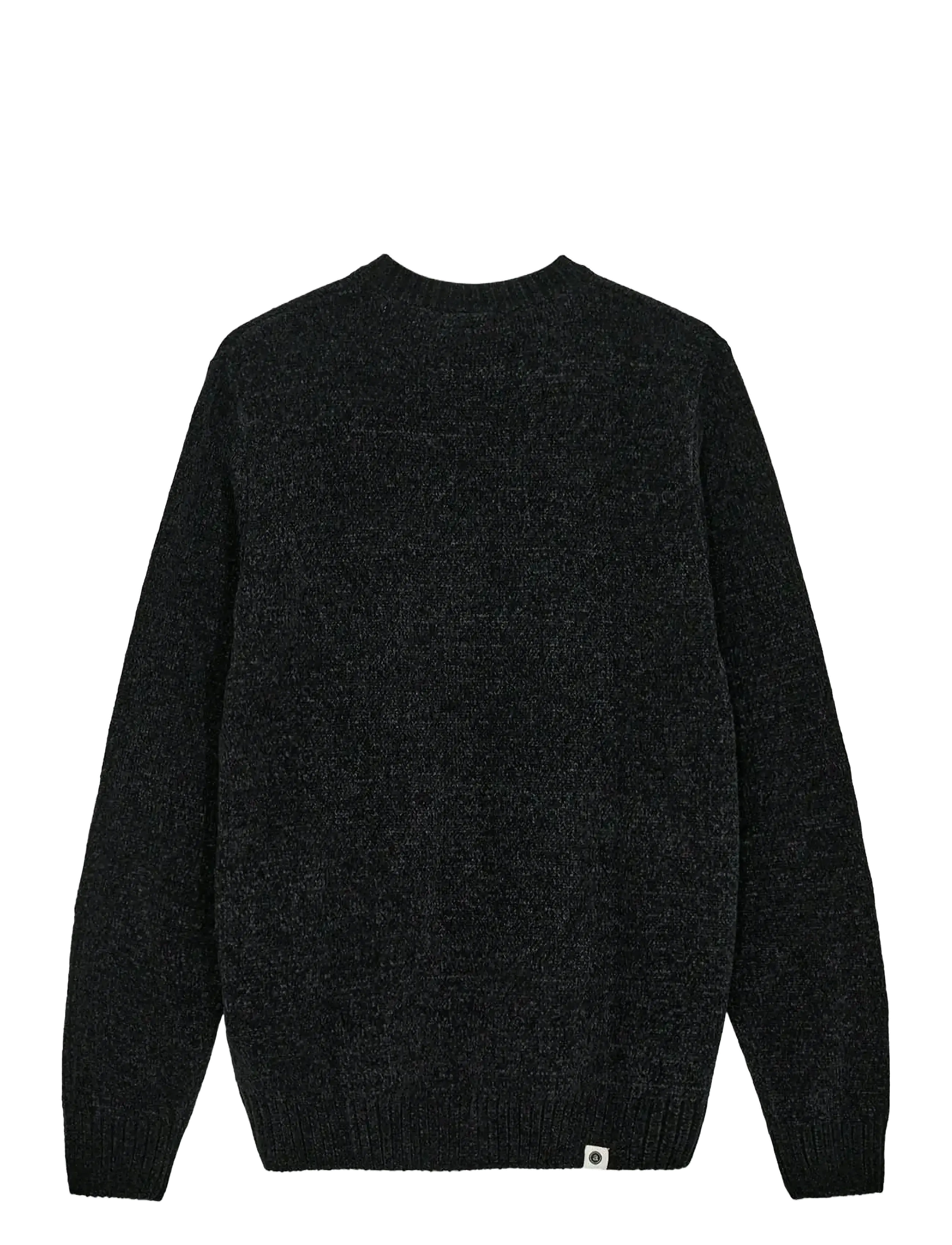 Anerkjendt - AKSUNE CHENILLE KNIT - rund hals - caviar - 1