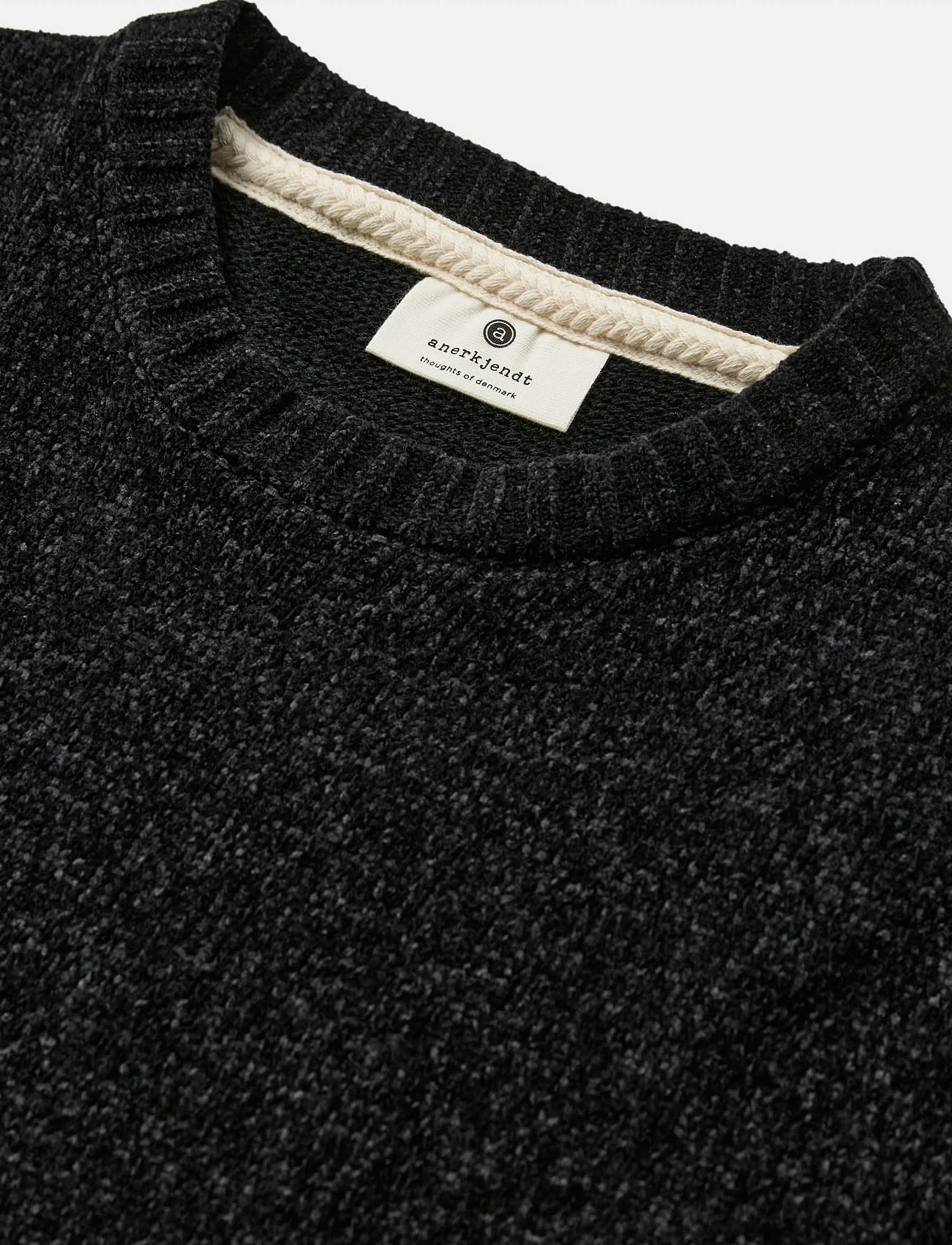 Anerkjendt - AKSUNE CHENILLE KNIT - rund hals - caviar - 3