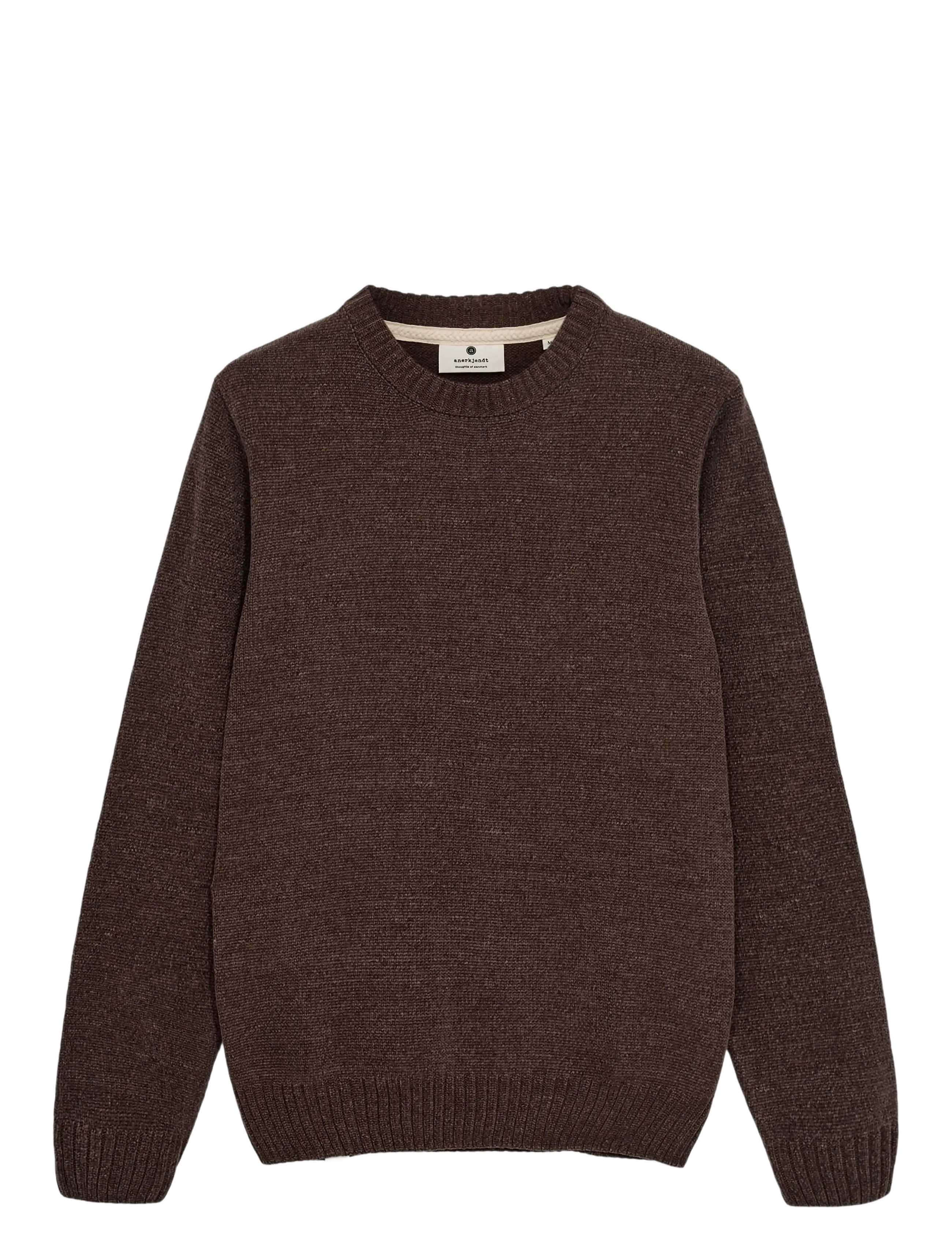 Anerkjendt Aksune Chenille Knit, Mænd, Rundhals Chenille Sweater, Brun, Str: XXL