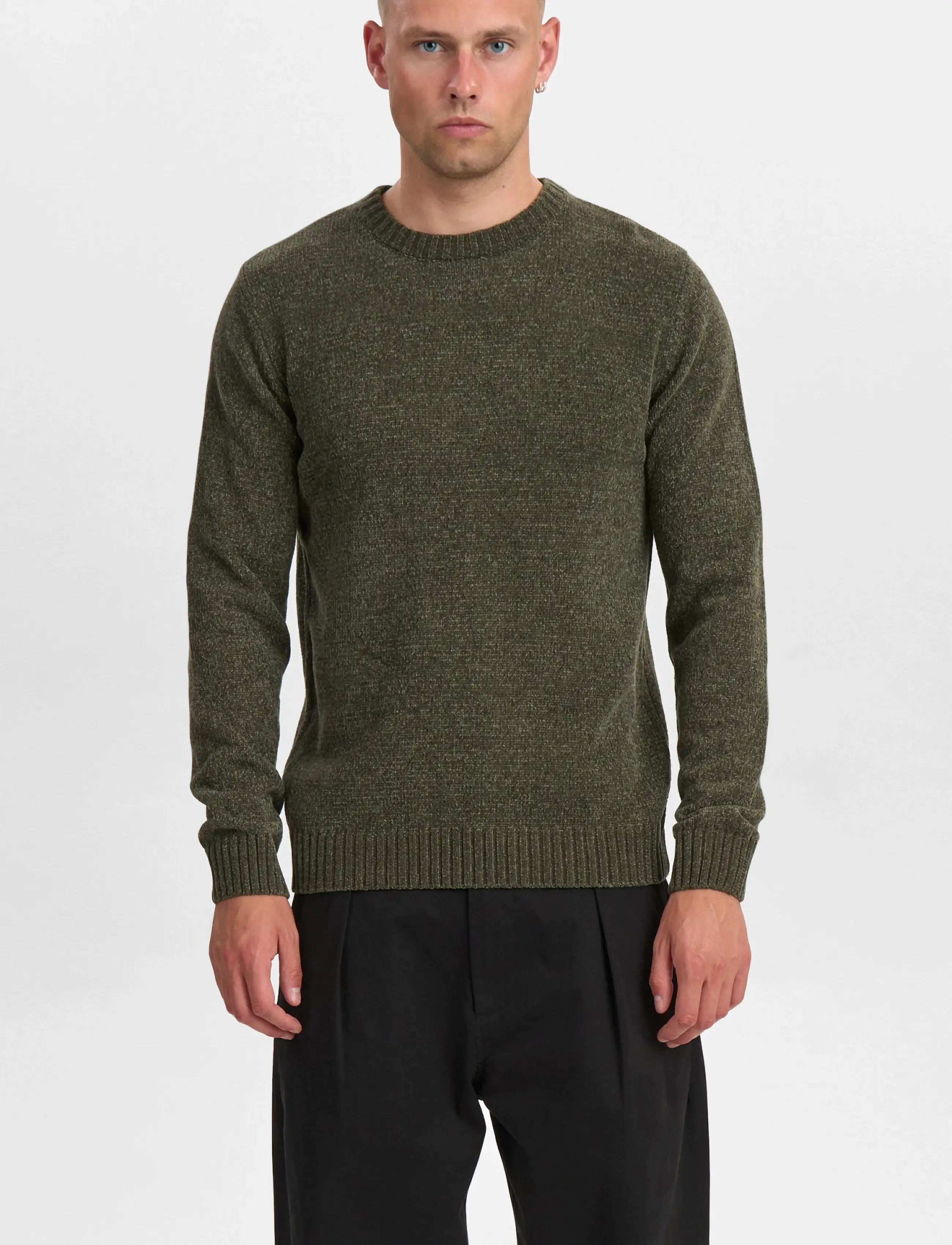 Anerkjendt - AKSUNE CHENILLE KNIT - round necks - forest night - 2