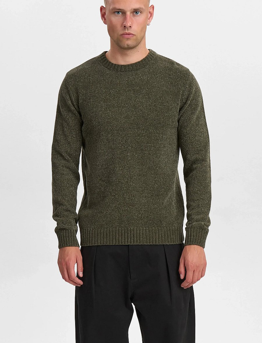 Anerkjendt - AKSUNE CHENILLE KNIT - round necks - forest night - 2