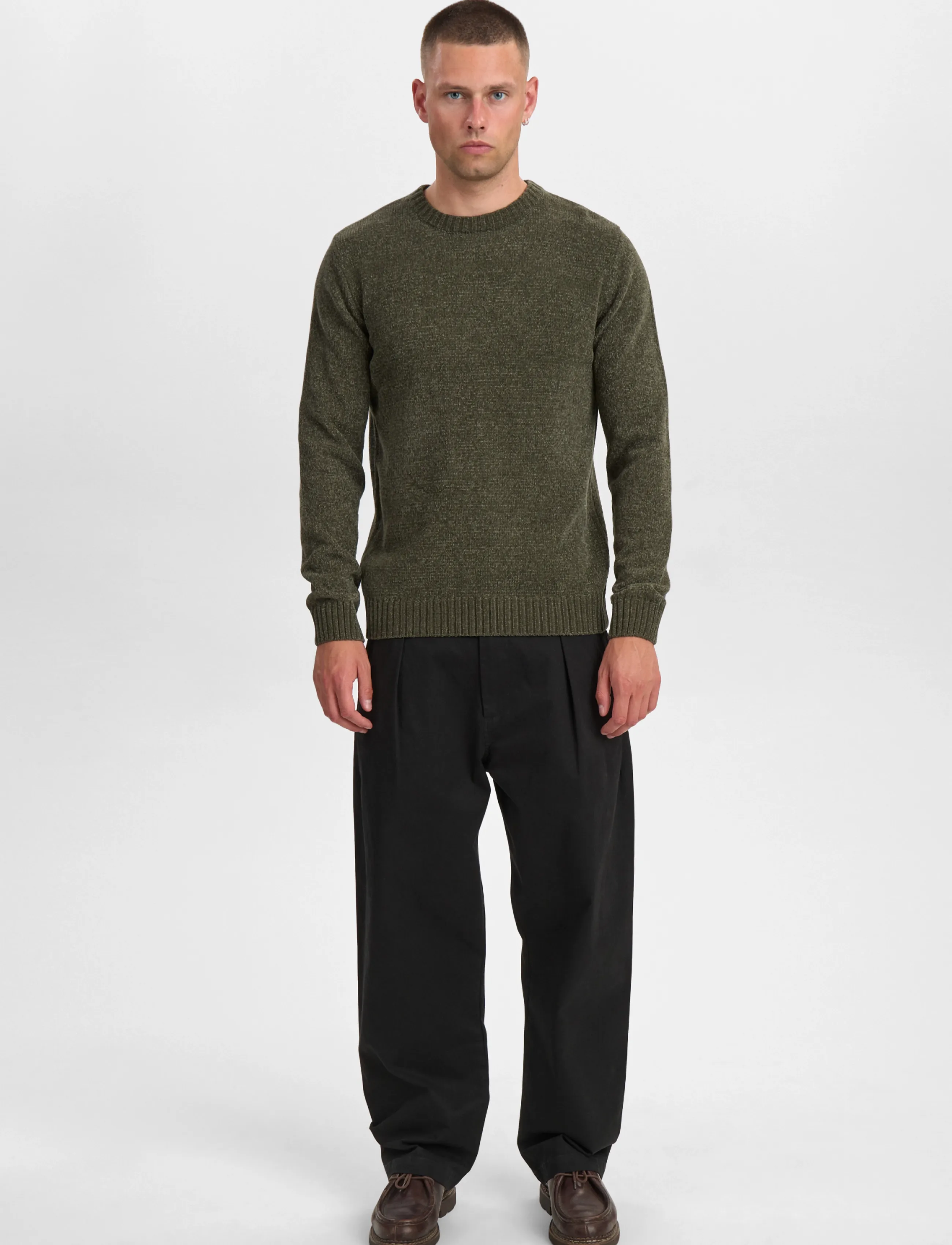 Anerkjendt - AKSUNE CHENILLE KNIT - round necks - forest night - 3