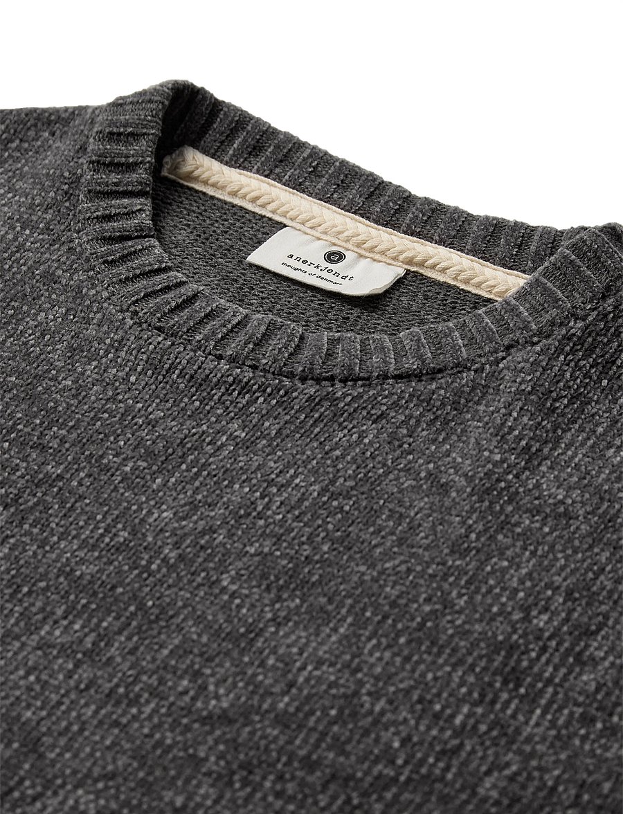 Anerkjendt - AKSUNE CHENILLE KNIT - round necks - granite gray - 2