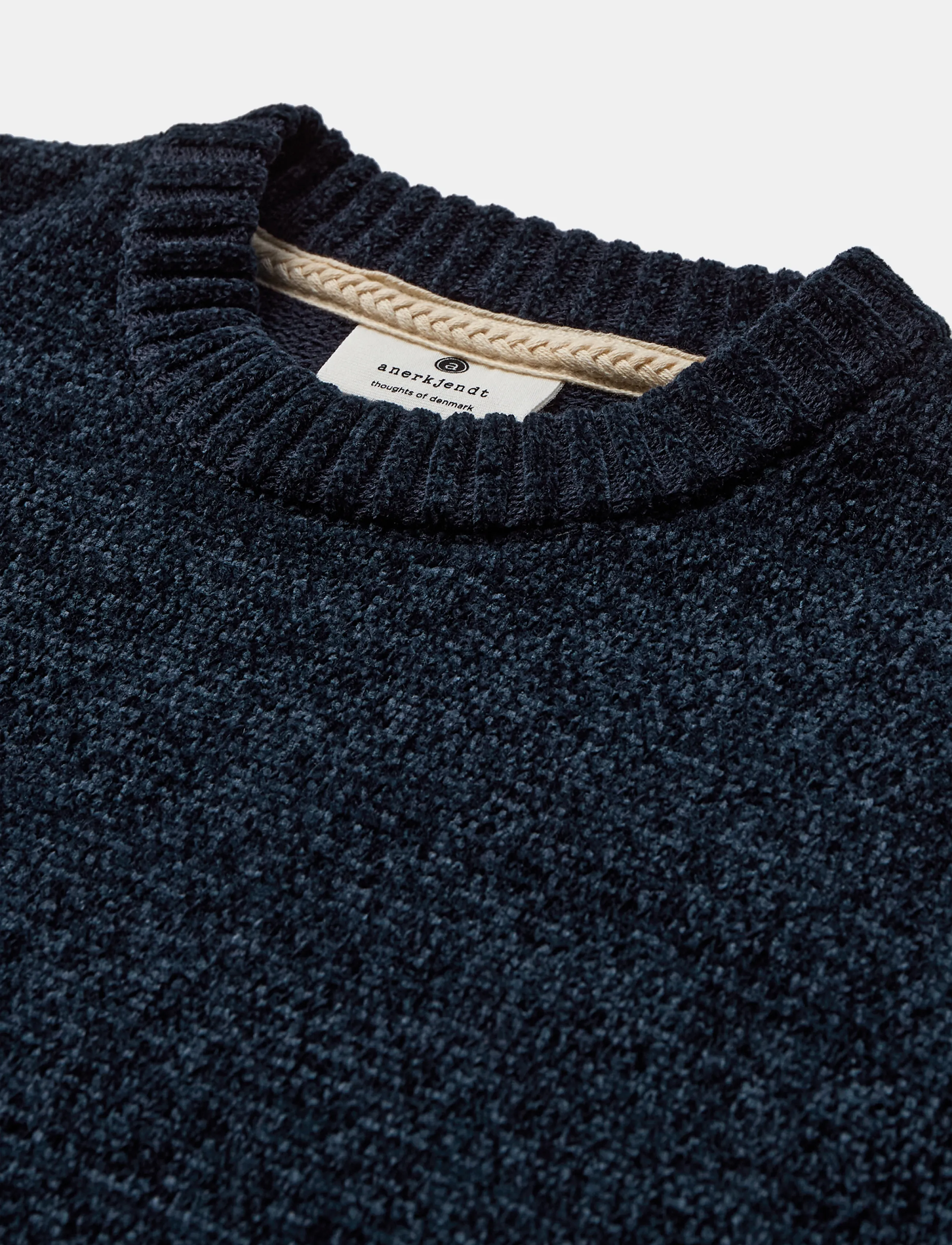 Anerkjendt - AKSUNE CHENILLE KNIT - rundhalsad - sky captain - 2
