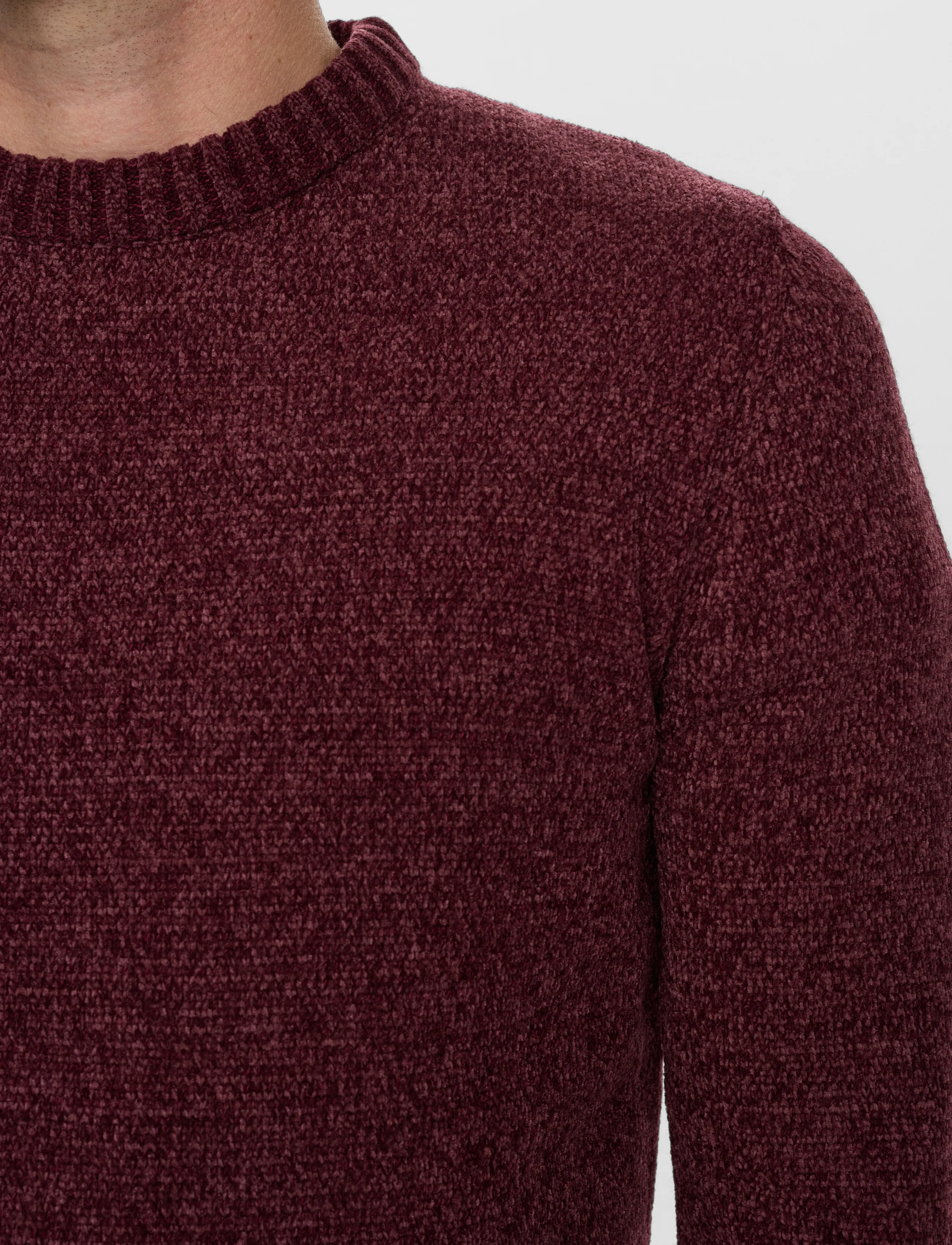 Anerkjendt - AKSUNE CHENILLE KNIT - round necks - vineyard wine - 4