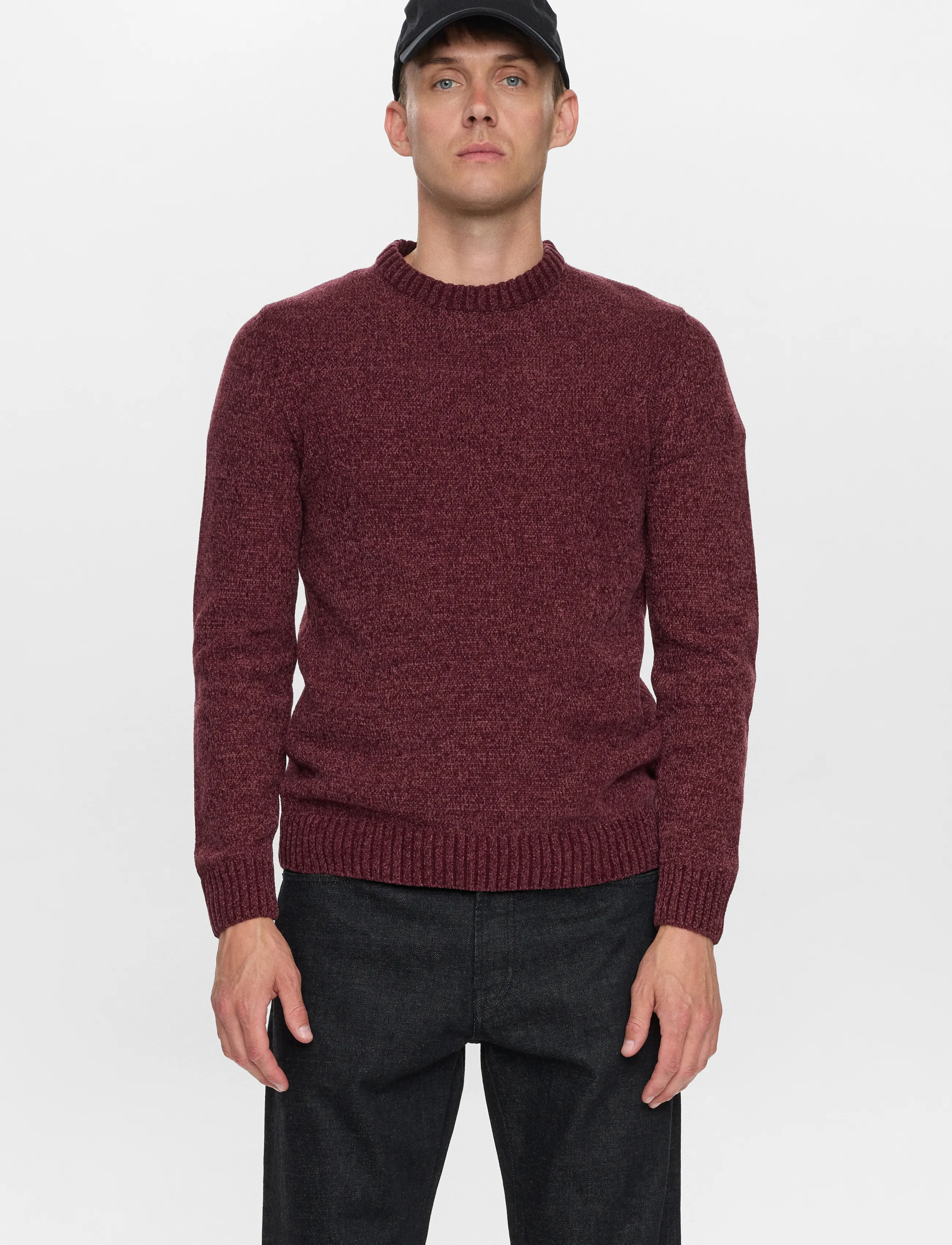 Anerkjendt - AKSUNE CHENILLE KNIT - round necks - vineyard wine - 5