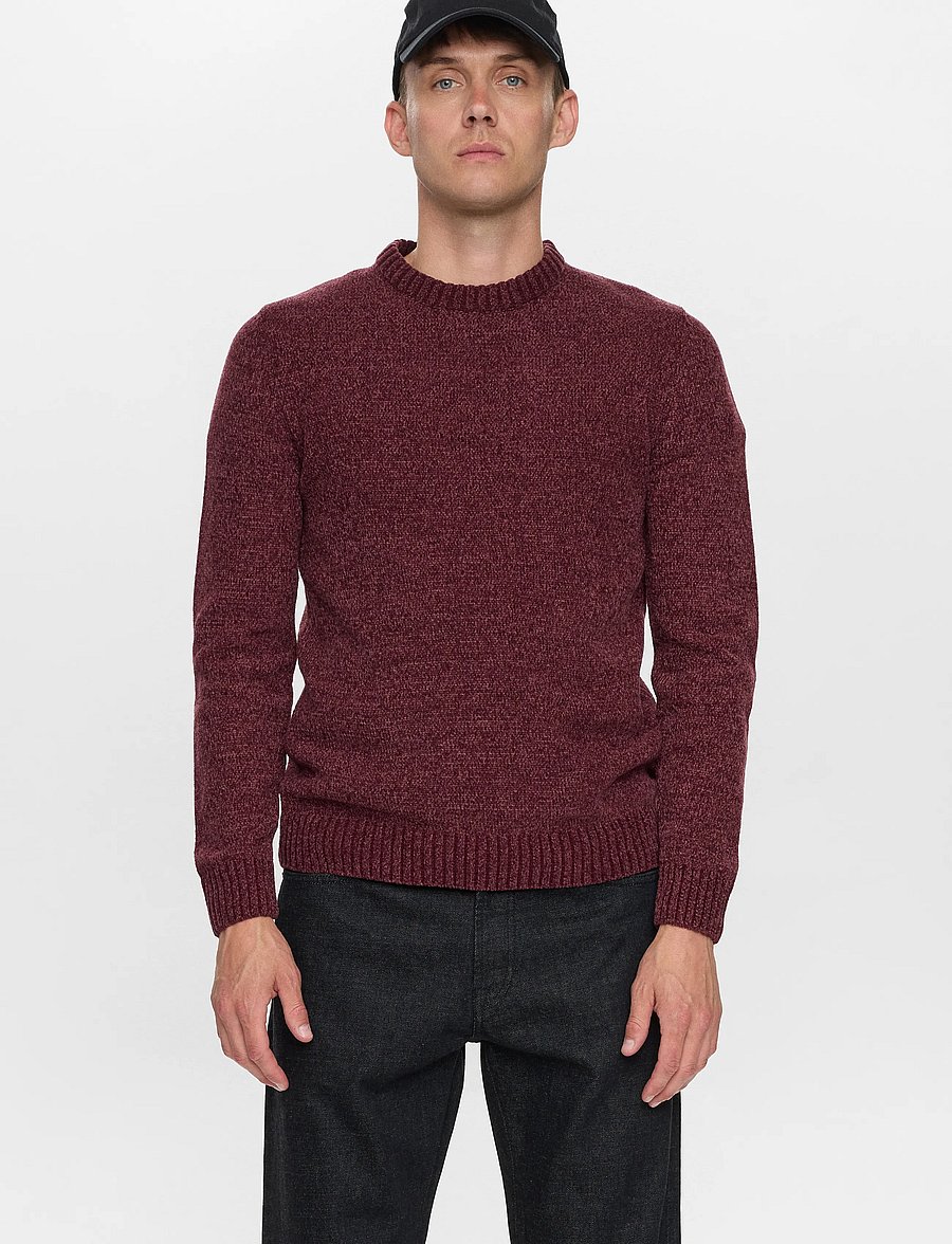 Anerkjendt - AKSUNE CHENILLE KNIT - round necks - vineyard wine - 5