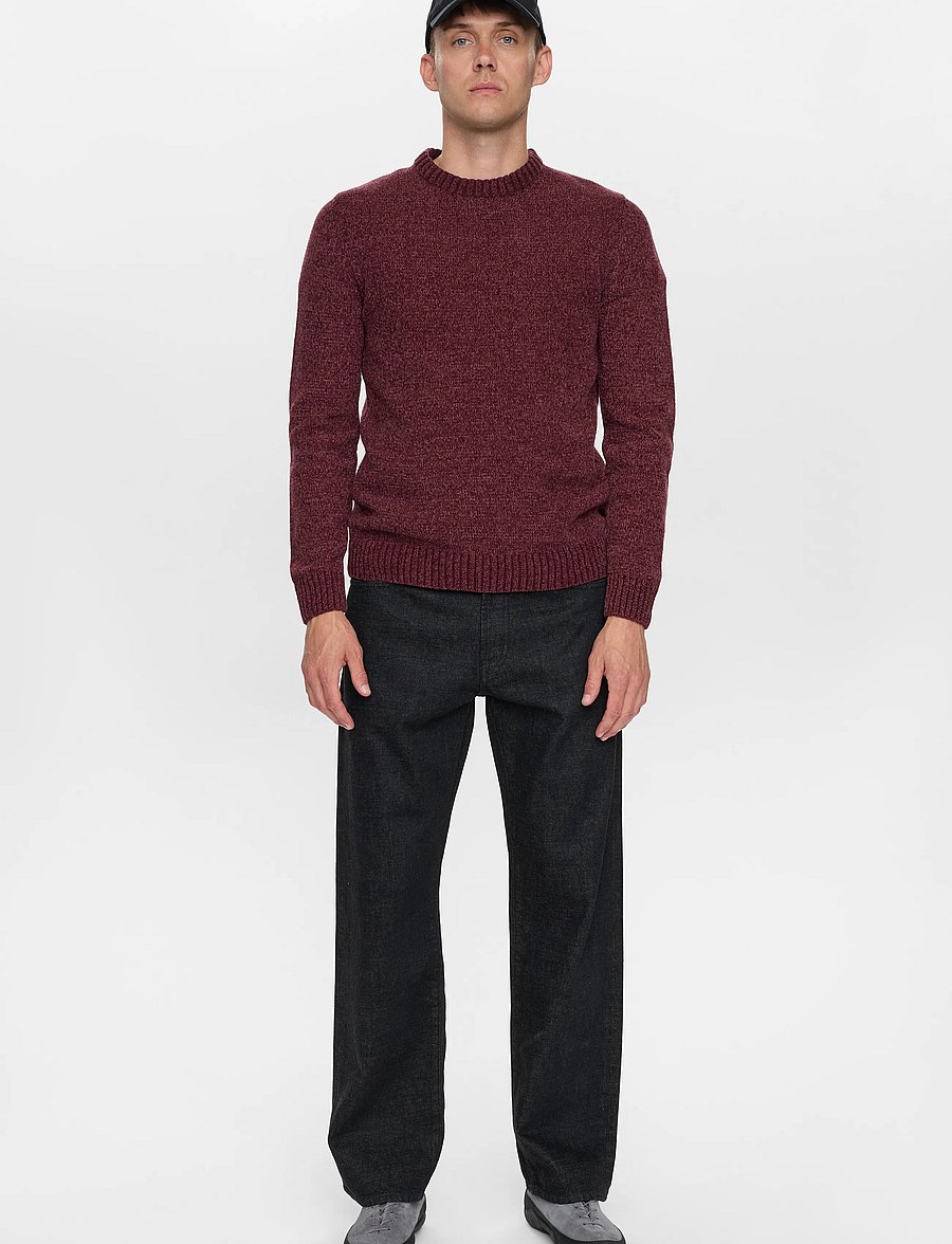 Anerkjendt - AKSUNE CHENILLE KNIT - round necks - vineyard wine - 0