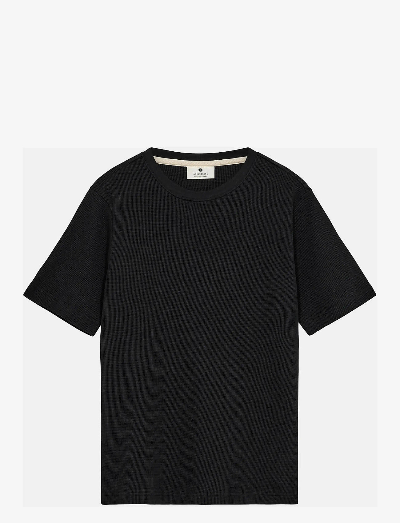 Anerkjendt - AKKIKKI S/S WAFFLE TEE - krótki rękaw - caviar - 1
