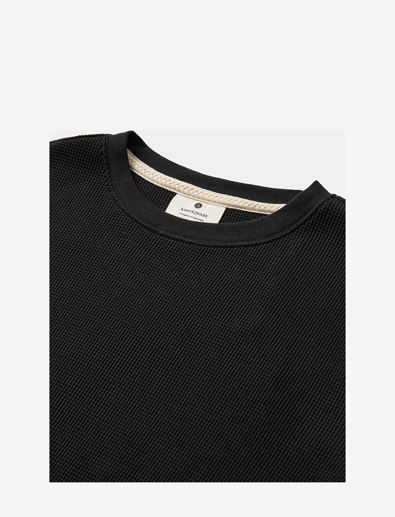 Anerkjendt - AKKIKKI S/S WAFFLE TEE - krótki rękaw - caviar - 3