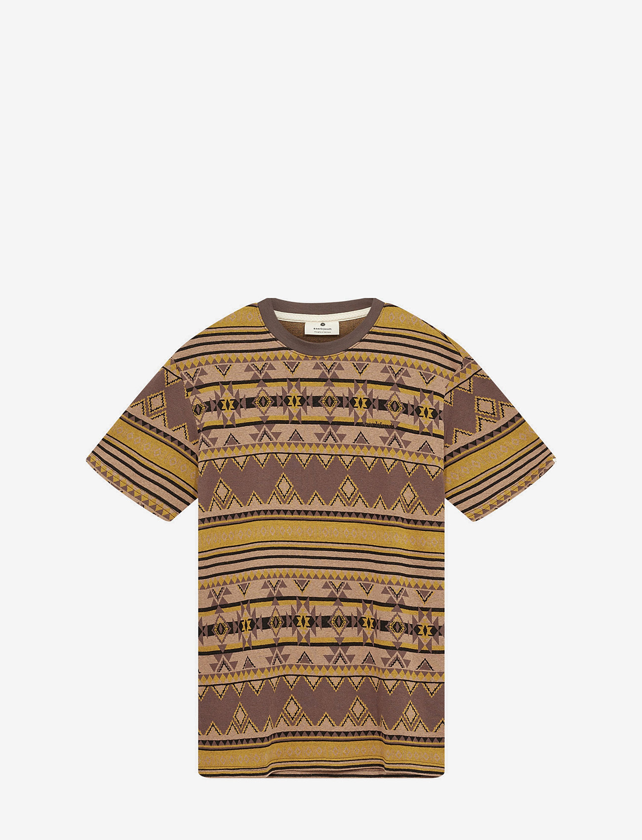 Anerkjendt - AKKIKKI JACQUARD TEE - herbstliche kleidung - chocolate brown - 0