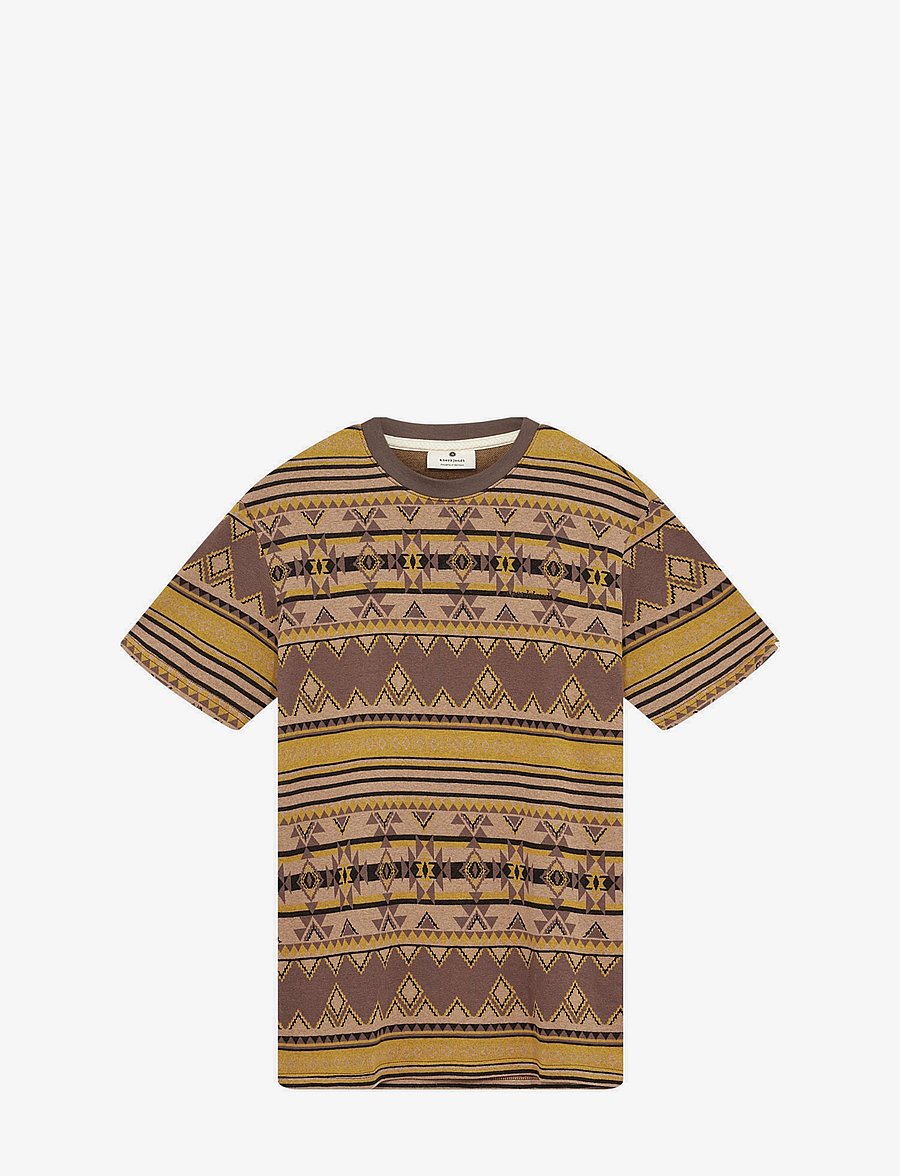 Anerkjendt - AKKIKKI JACQUARD TEE - kurzärmelig - chocolate brown - 0