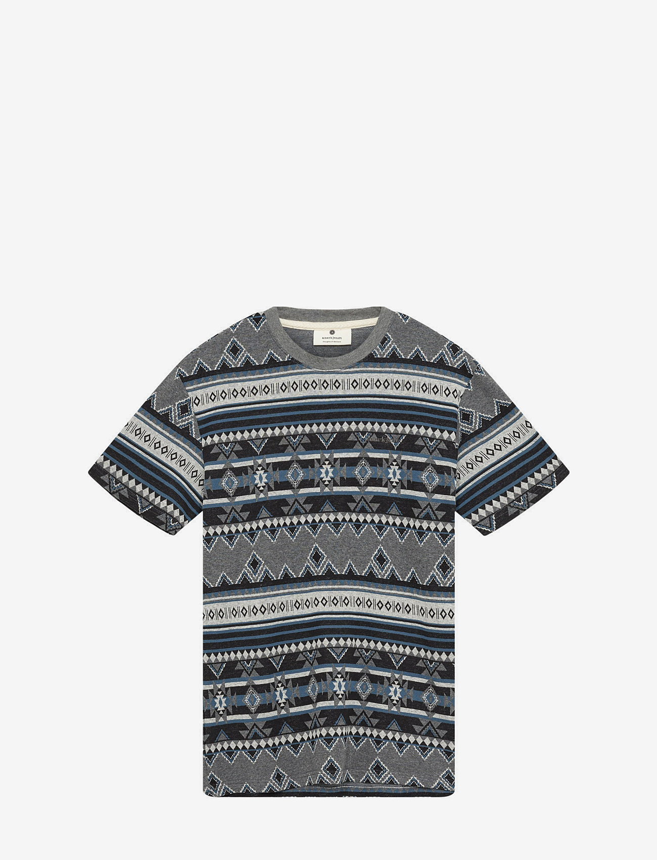 Anerkjendt - AKKIKKI JACQUARD TEE - kurzärmelig - dark grey melange - 0