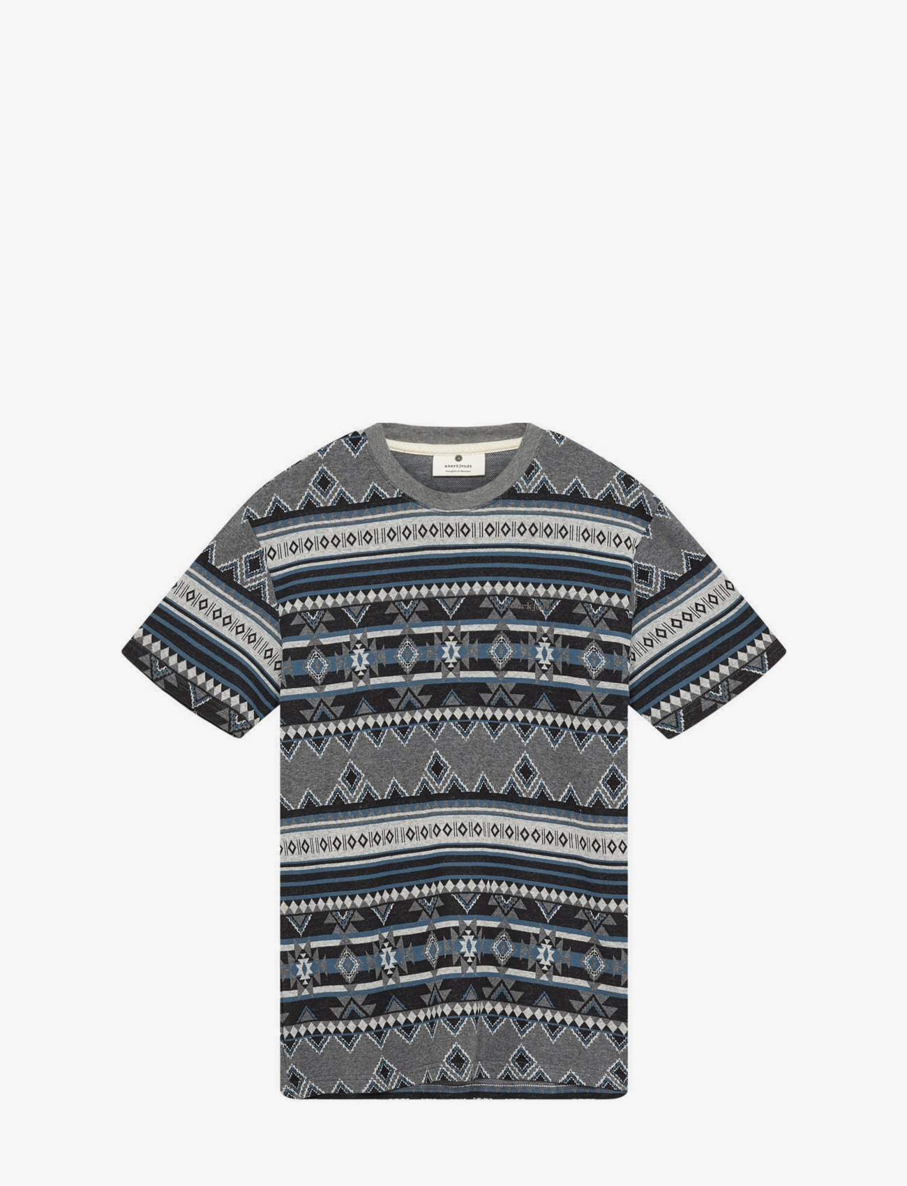 Anerkjendt AKKIKKI JACQUARD TEE - Kläder - DARK GREY MELANGE / grey