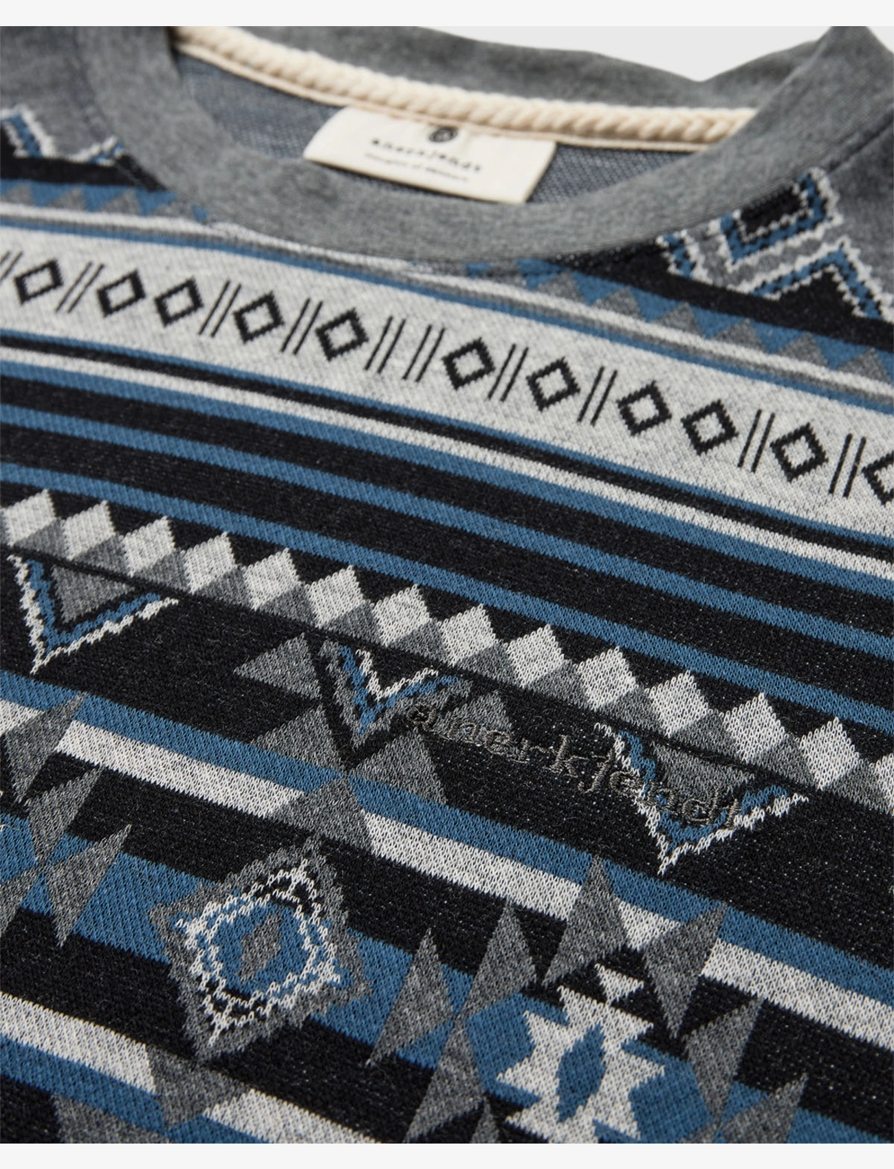 Anerkjendt - AKKIKKI JACQUARD TEE - kortærmede t-shirts - dark grey melange - 2