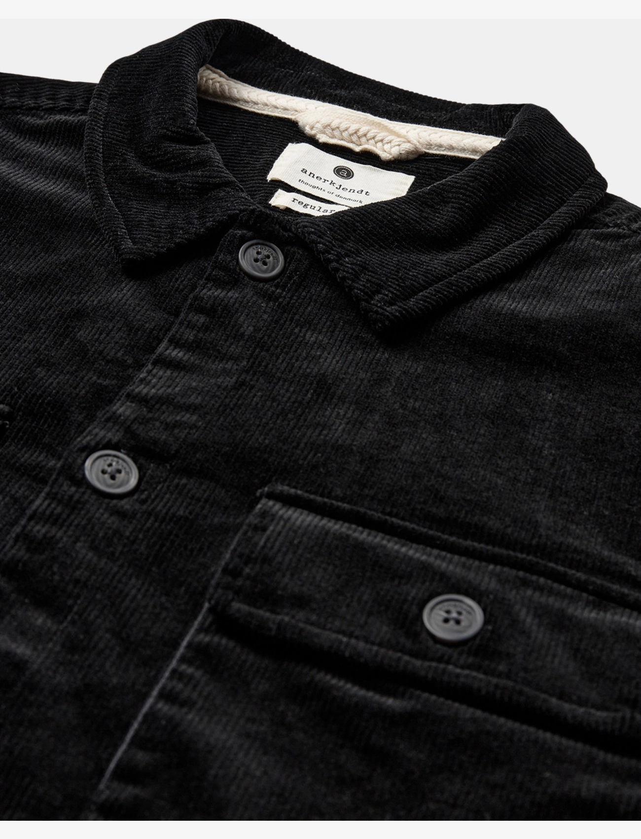 Anerkjendt - AKOSCAR CORD OVERSHIRT - caviar - 2