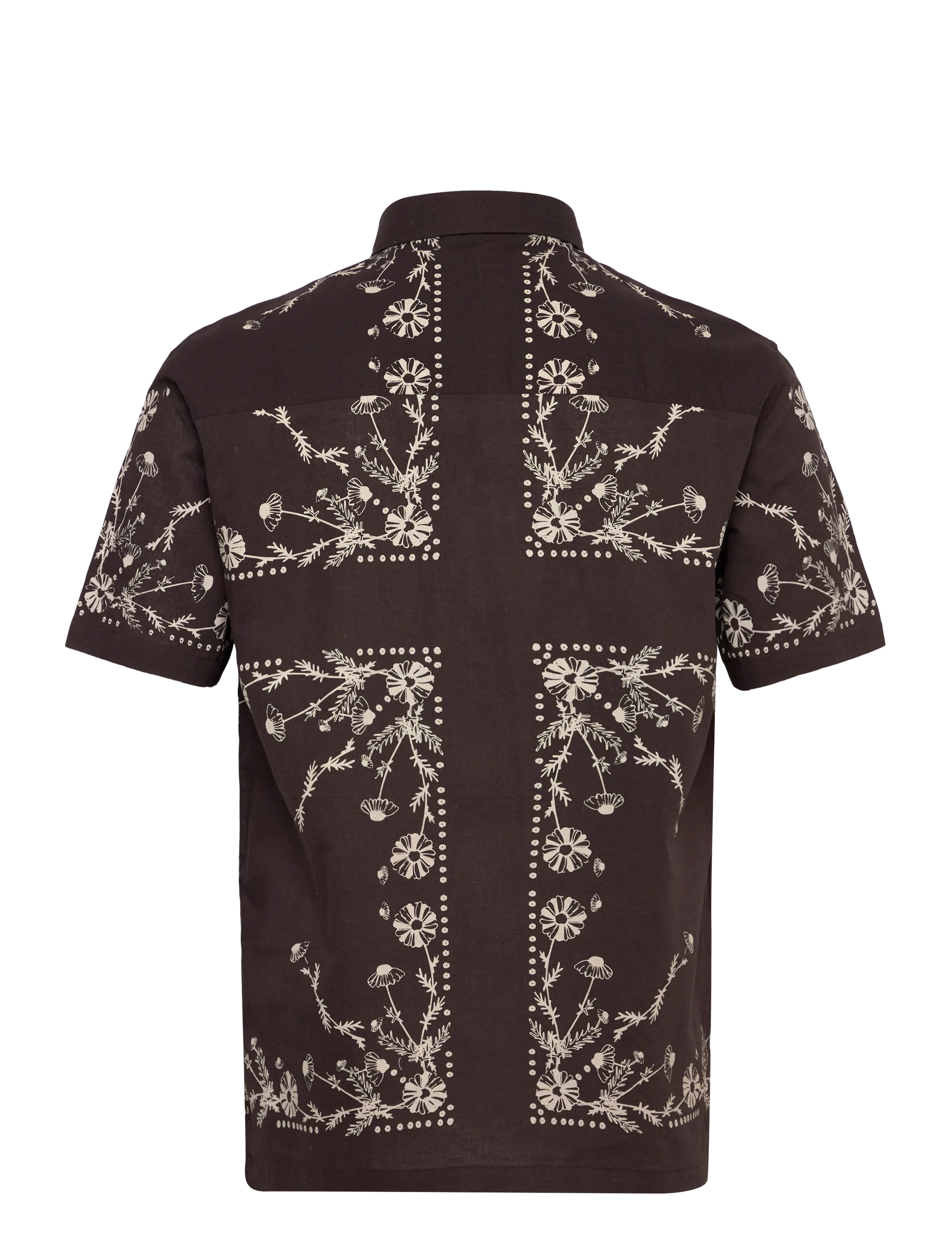 Anerkjendt - THEO FLOWER PRINT S/S SHIRT - stutterma skyrtur - chocolate brown - 1