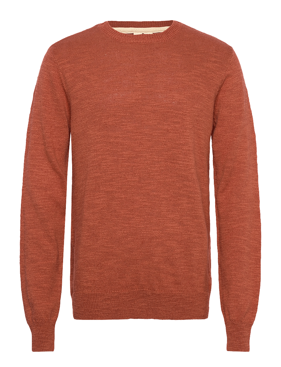 Anerkjendt - AKSUNE COT/LINEN KNIT - rundhalsad - auburn - 1
