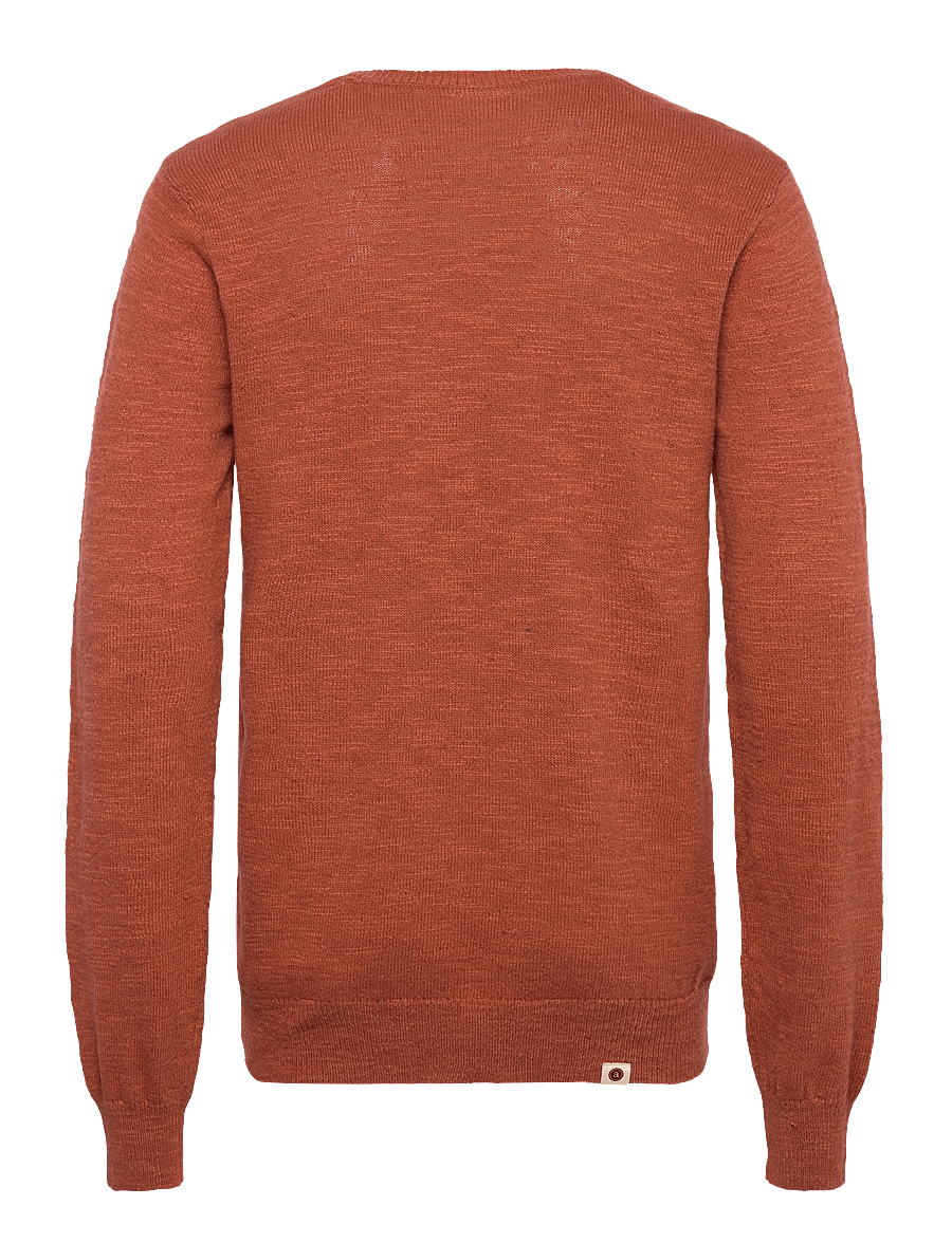 Anerkjendt - AKSUNE COT/LINEN KNIT - rundhalsad - auburn - 2